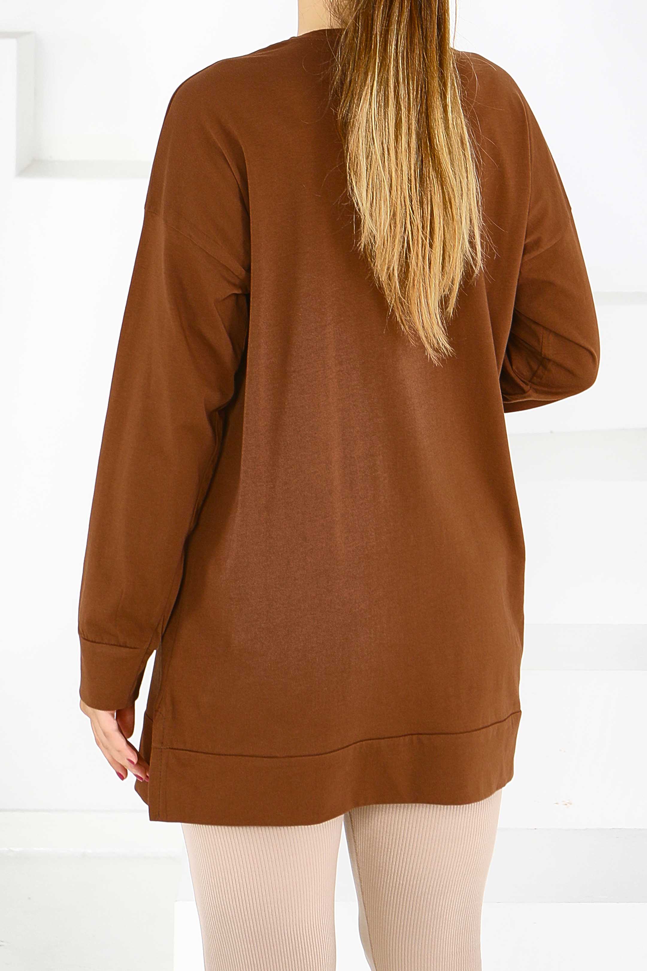 Uzun Kollu Baskılı Tunik - 27586 - 4