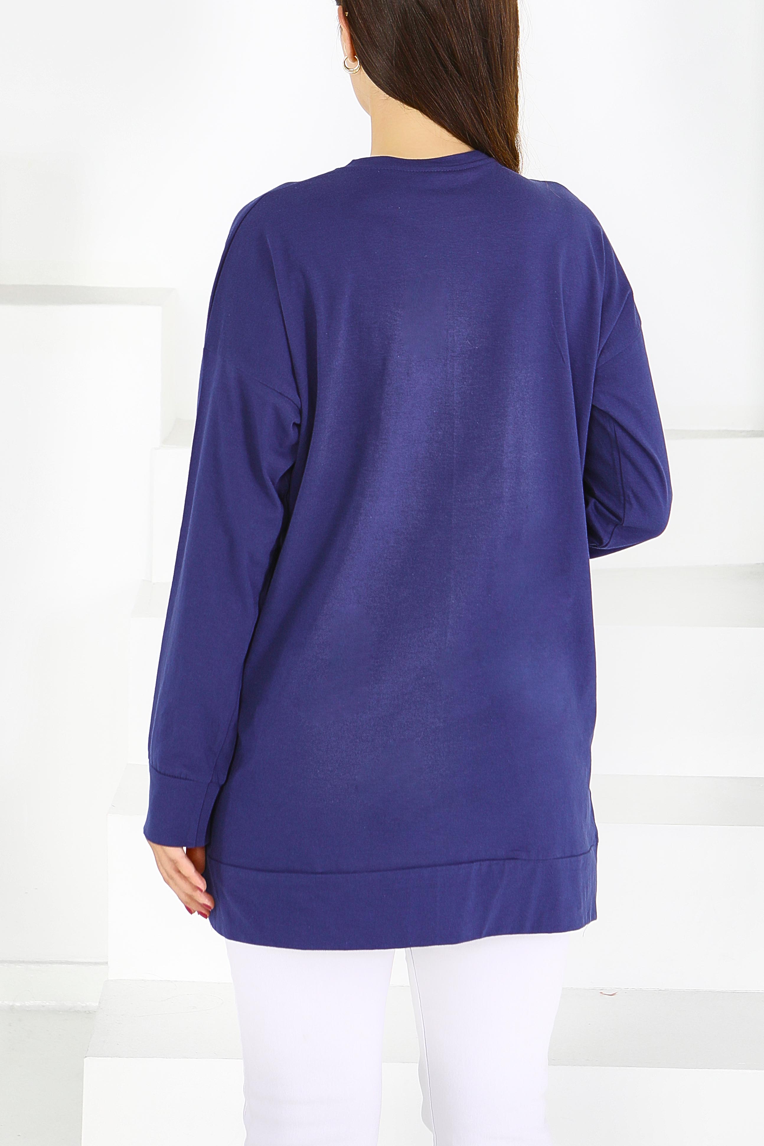 Uzun Kollu Baskılı Tunik - 27586 - 4