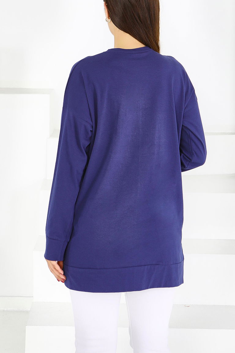Uzun Kollu Baskılı Tunik - 27586 - TOFİSA