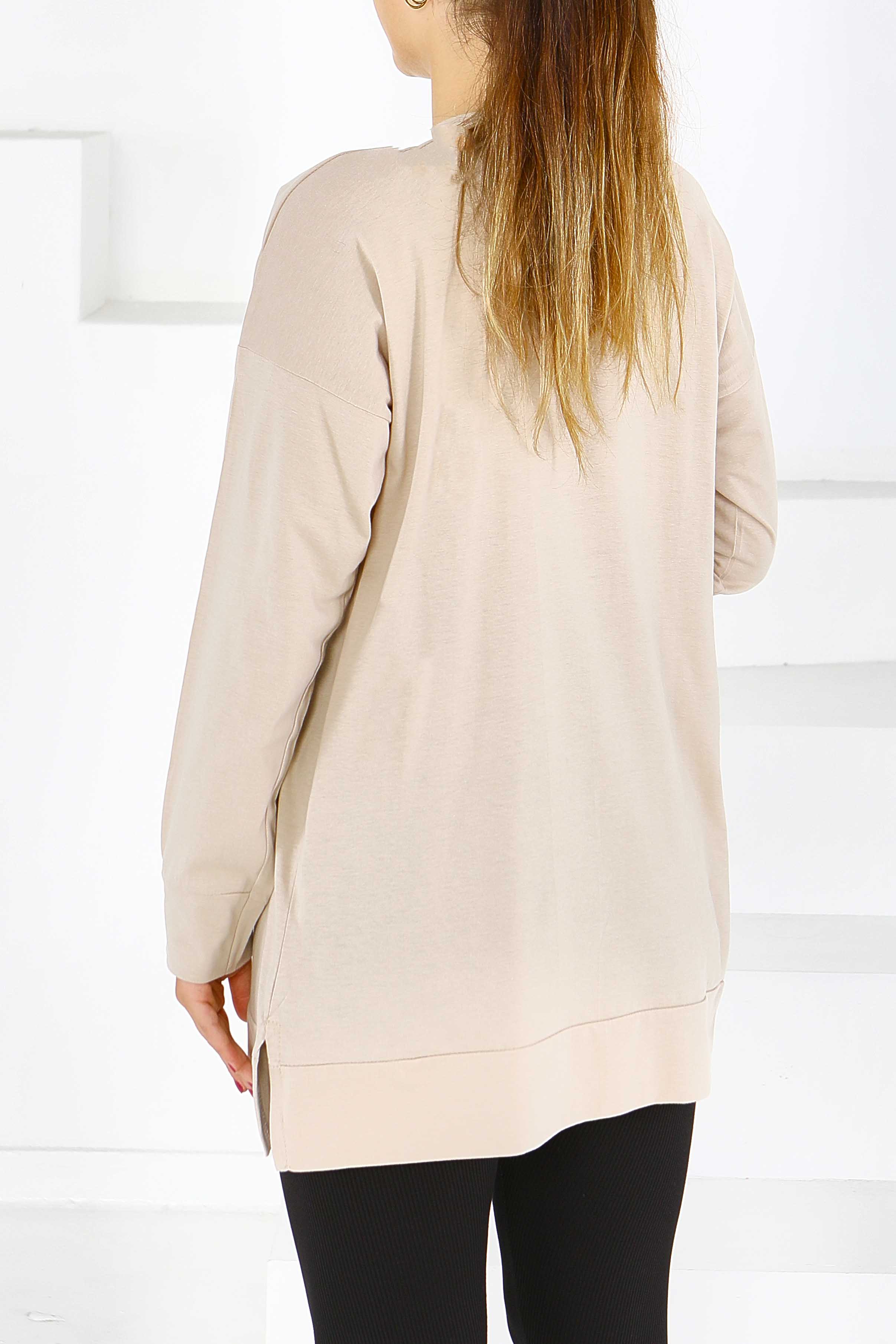Uzun Kollu Baskılı Tunik - 27588 - 4
