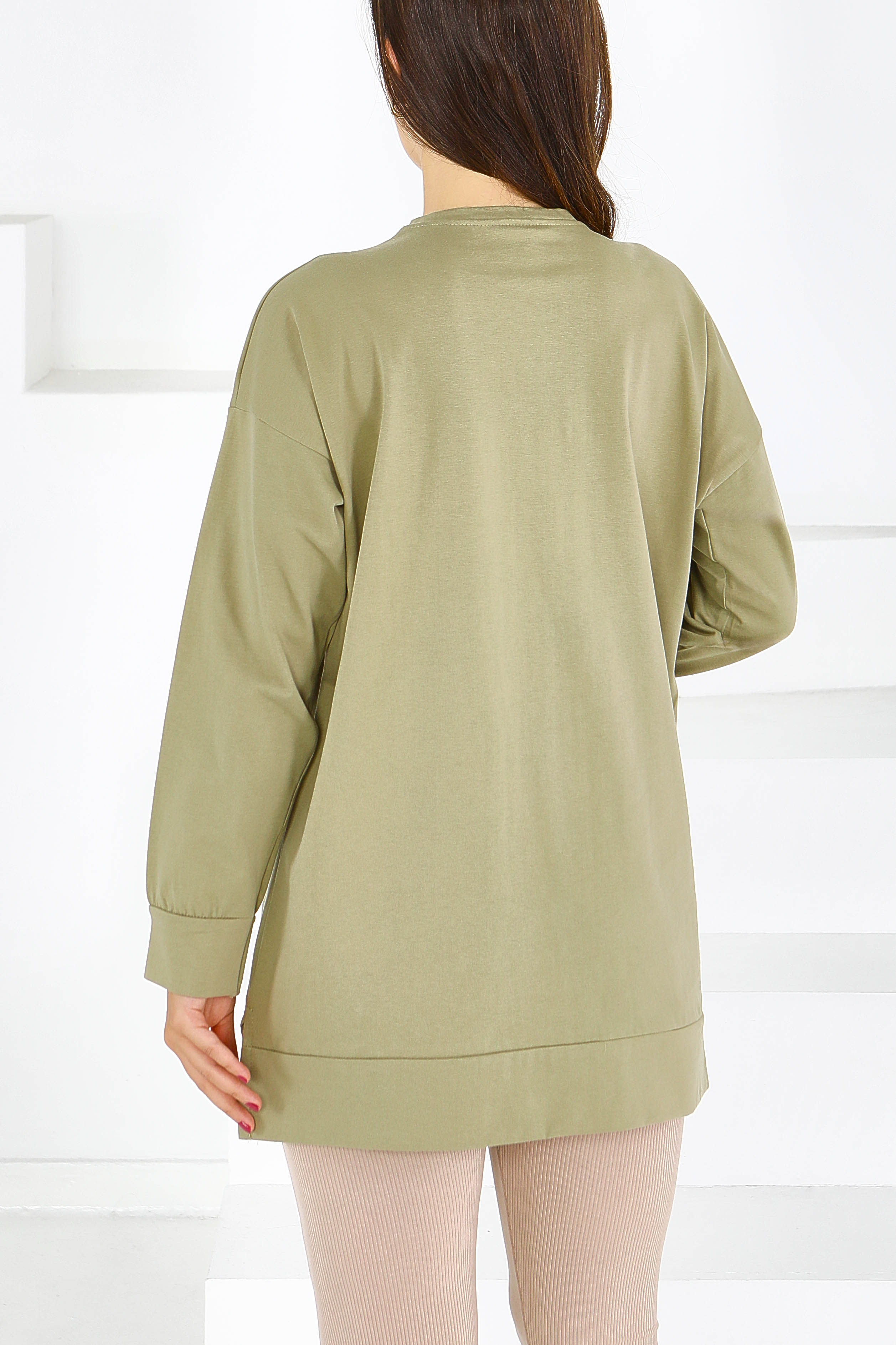 Uzun Kollu Baskılı Tunik - 27588 - 4