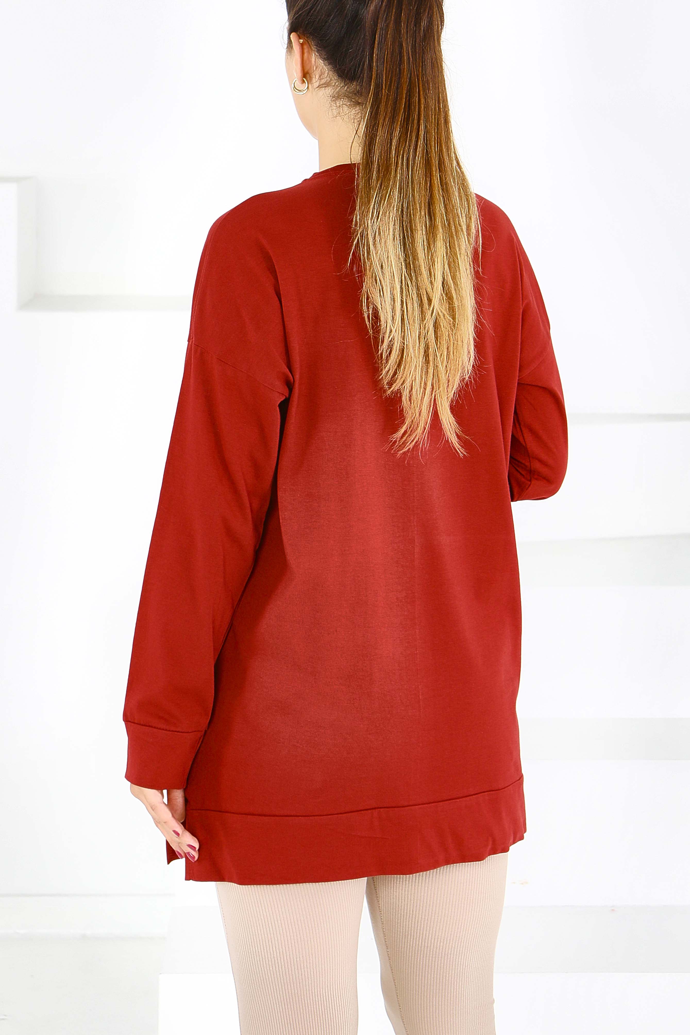 Uzun Kollu Baskılı Tunik - 27589 - 4
