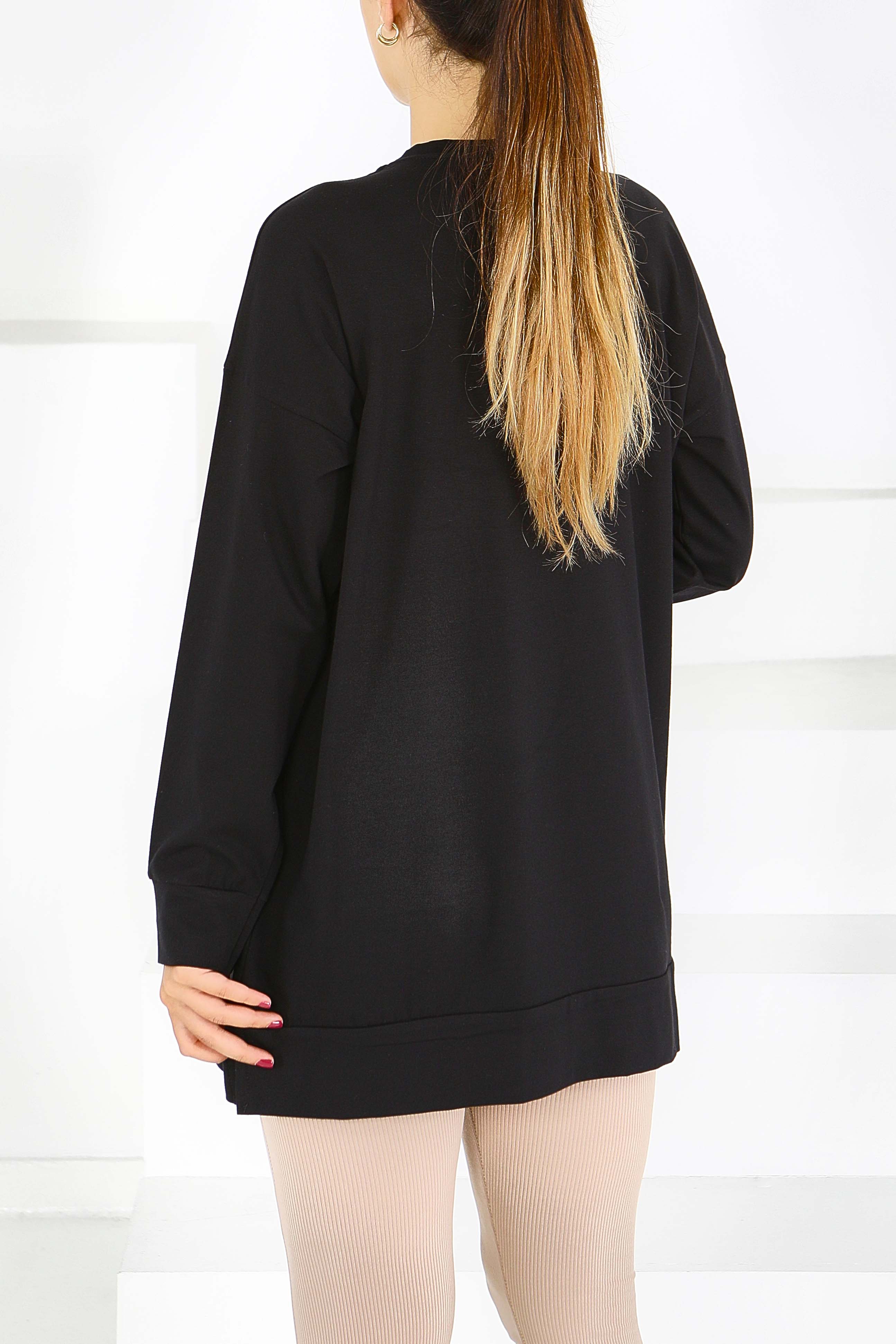 Uzun Kollu Baskılı Tunik - 27589 - 4