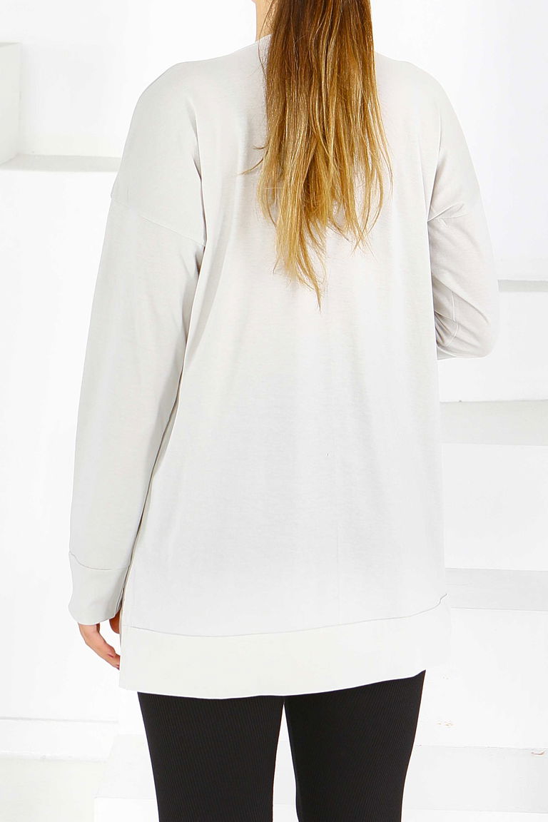 Uzun Kollu Baskılı Tunik - 27589 - TOFİSA