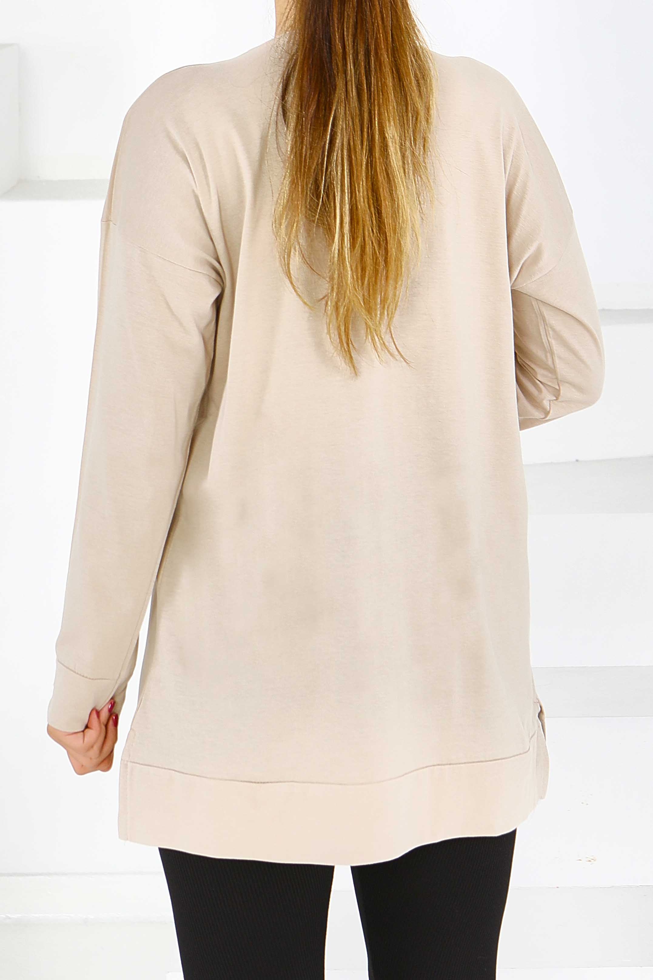 Uzun Kollu Baskılı Tunik - 27590 - 4