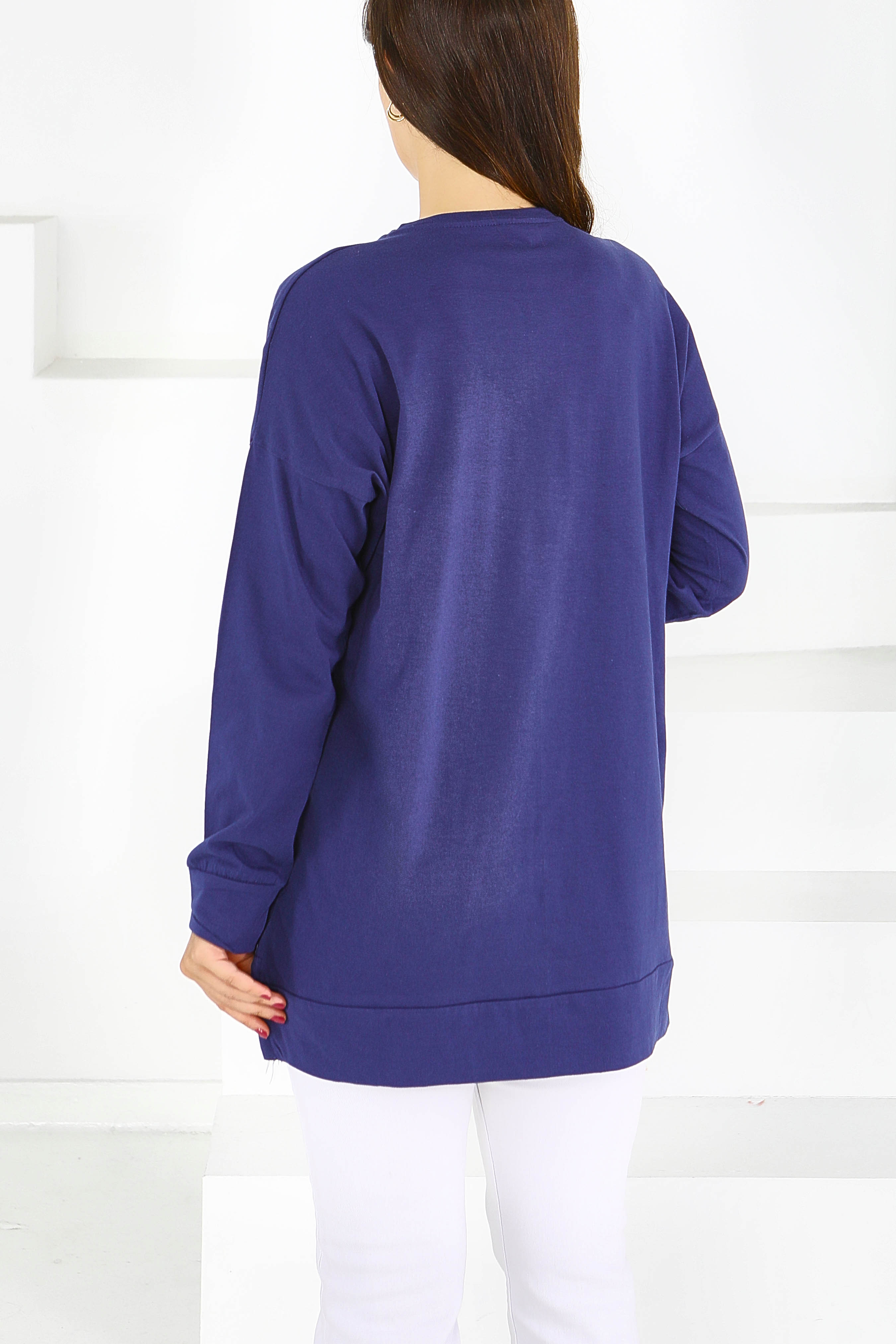 Uzun Kollu Baskılı Tunik - 27590 - 4