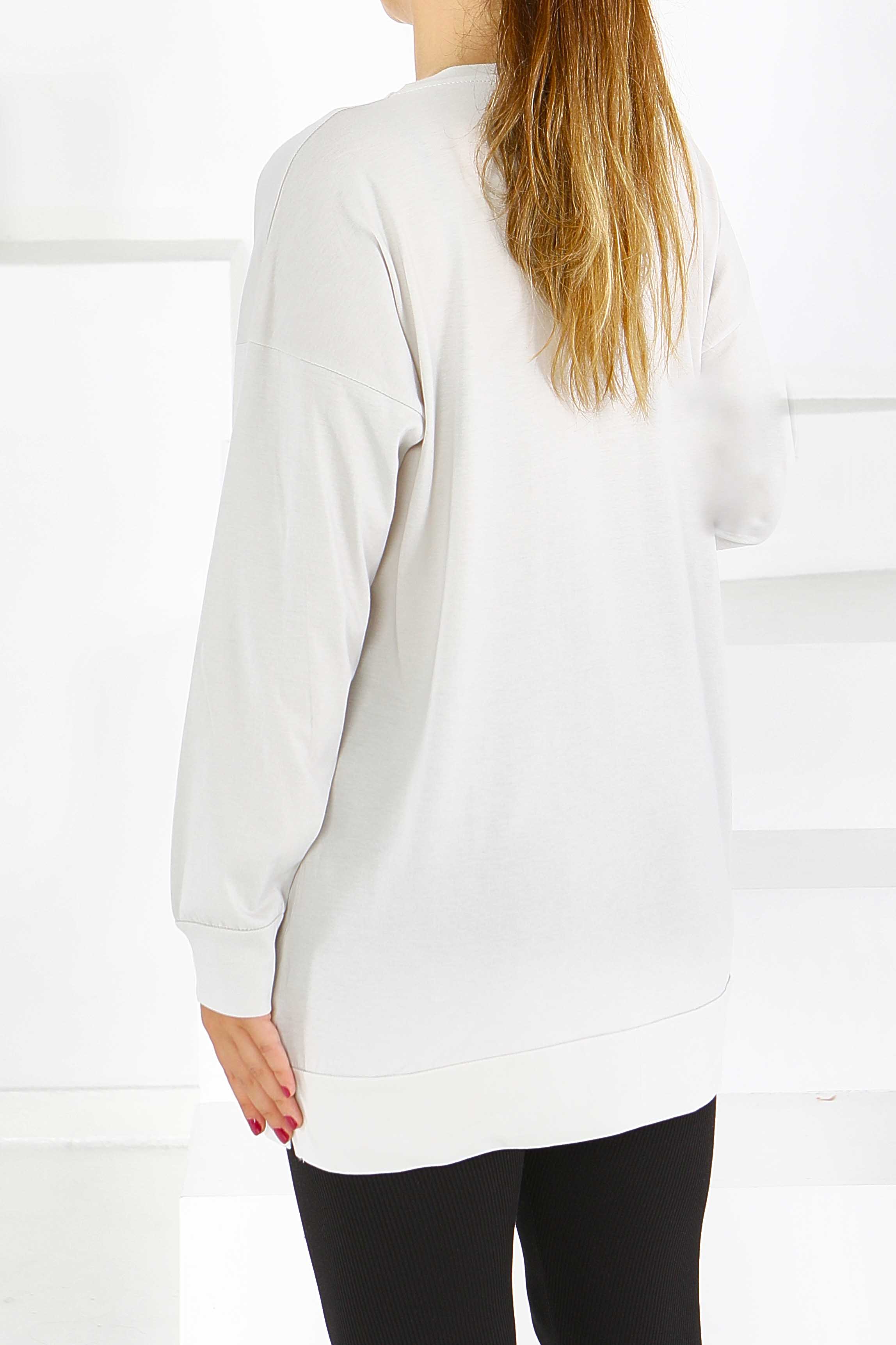 Uzun Kollu Baskılı Tunik - 27590 - 4