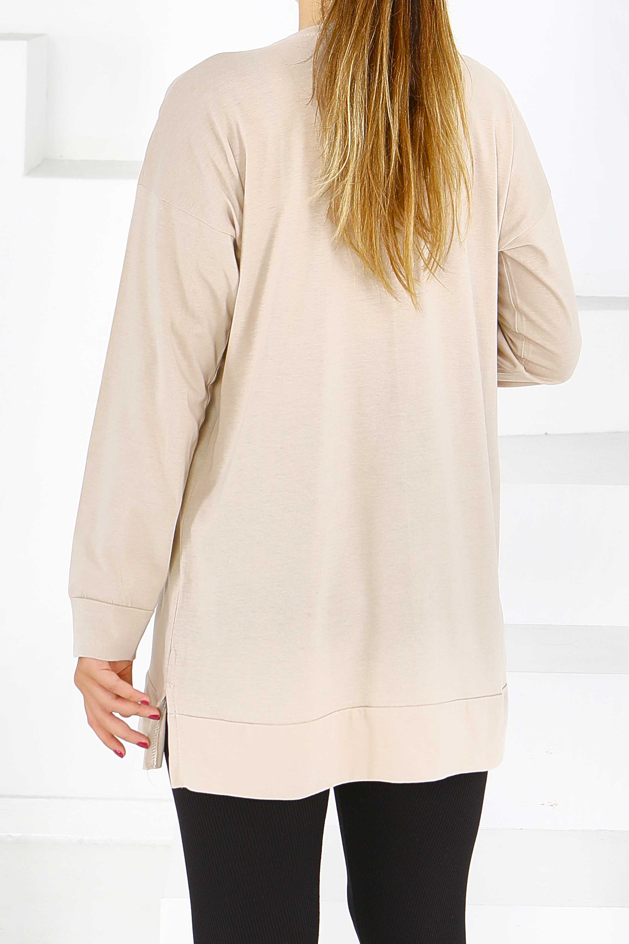 Uzun Kollu Baskılı Tunik - 27587 - 4