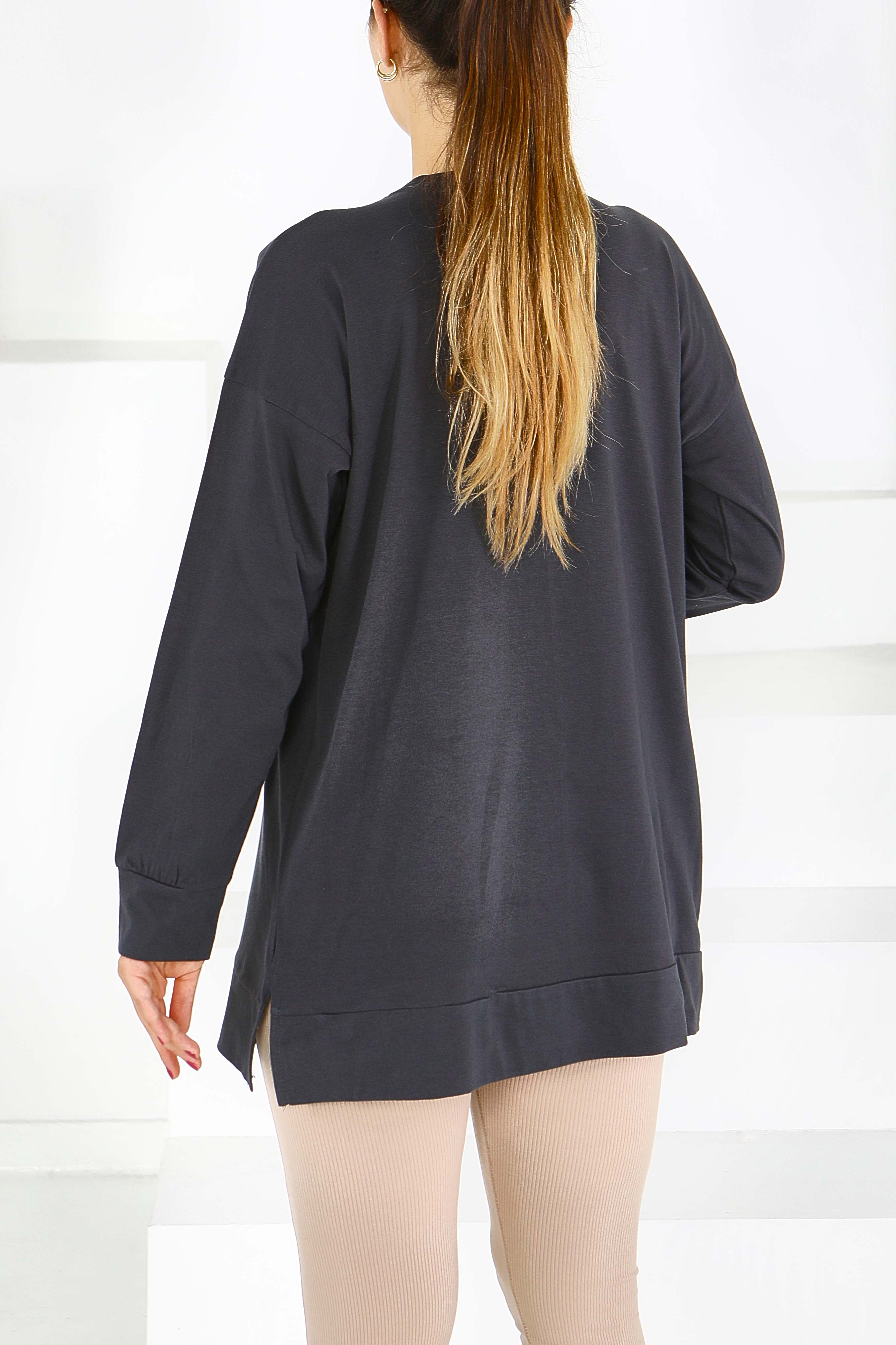 Uzun Kollu Baskılı Tunik - 27588 - 4