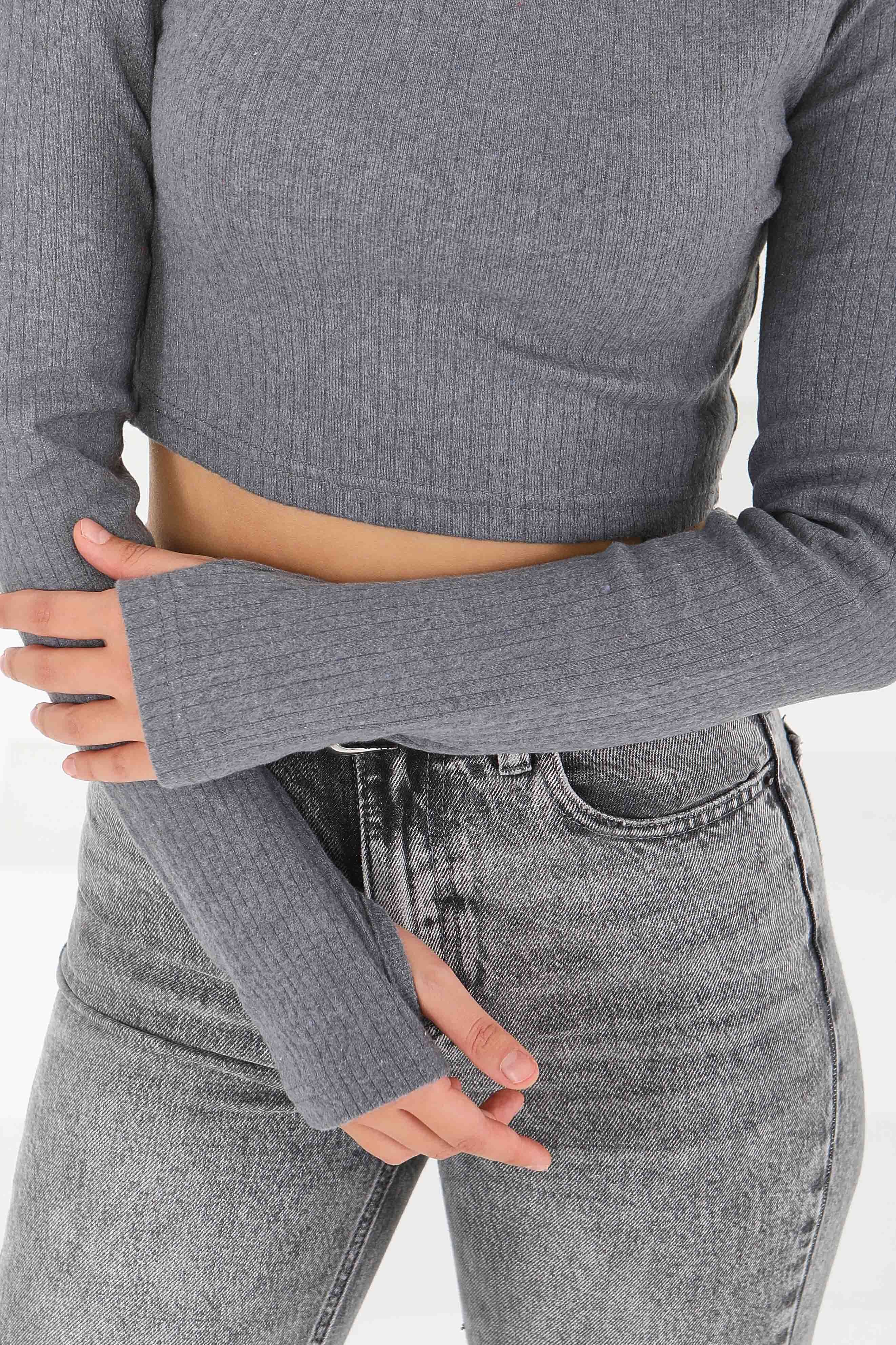 Uzun Kollu Kaşkorse Crop - 27817-FUME - 4