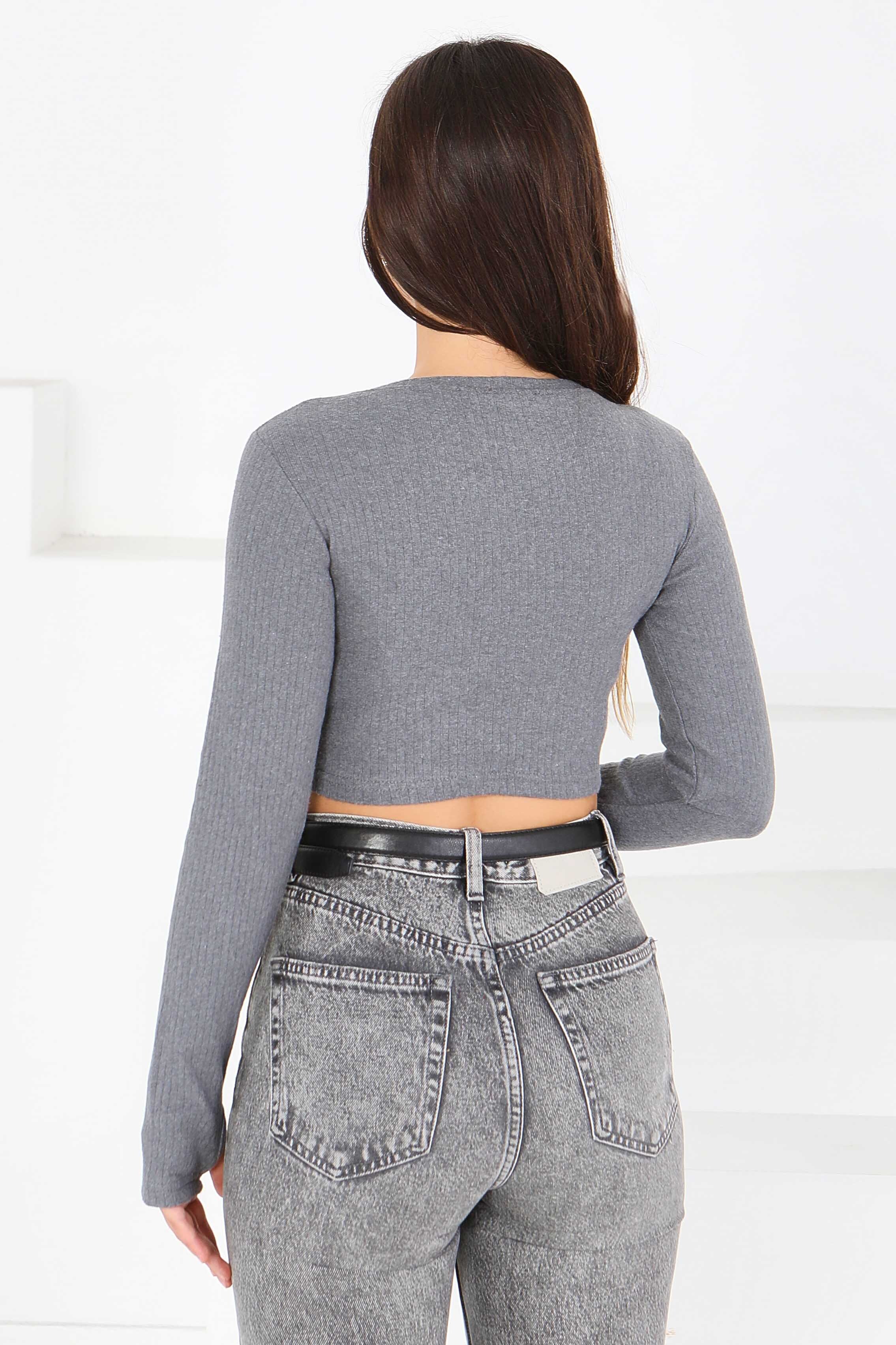 Uzun Kollu Kaşkorse Crop - 27817-FUME - 5