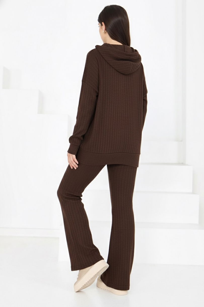Uzun Kollu Kaşkorse İkili Takım - 27815-KAHVE - 3
