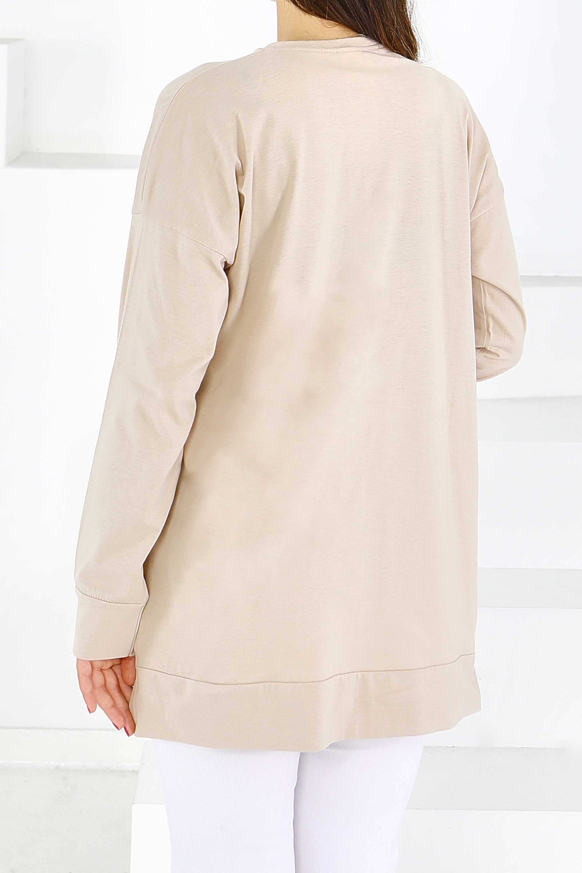 Uzun Kollu Baskılı Tunik - 27583 - 4