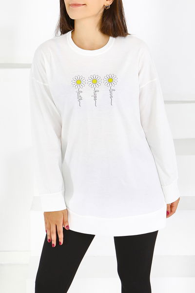 Uzun Kollu Baskılı Tunik - 27583 