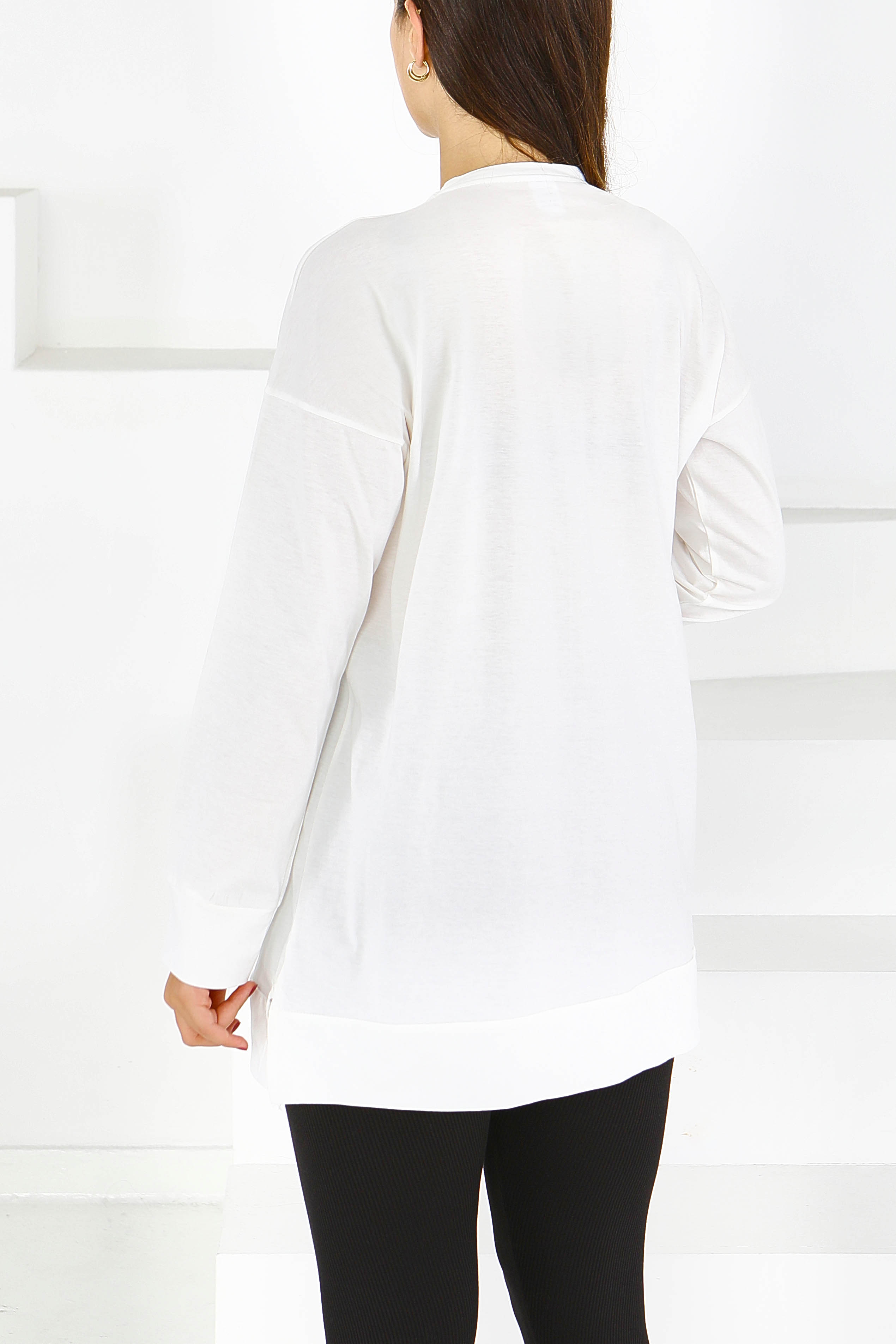 Uzun Kollu Baskılı Tunik - 27583 - 4