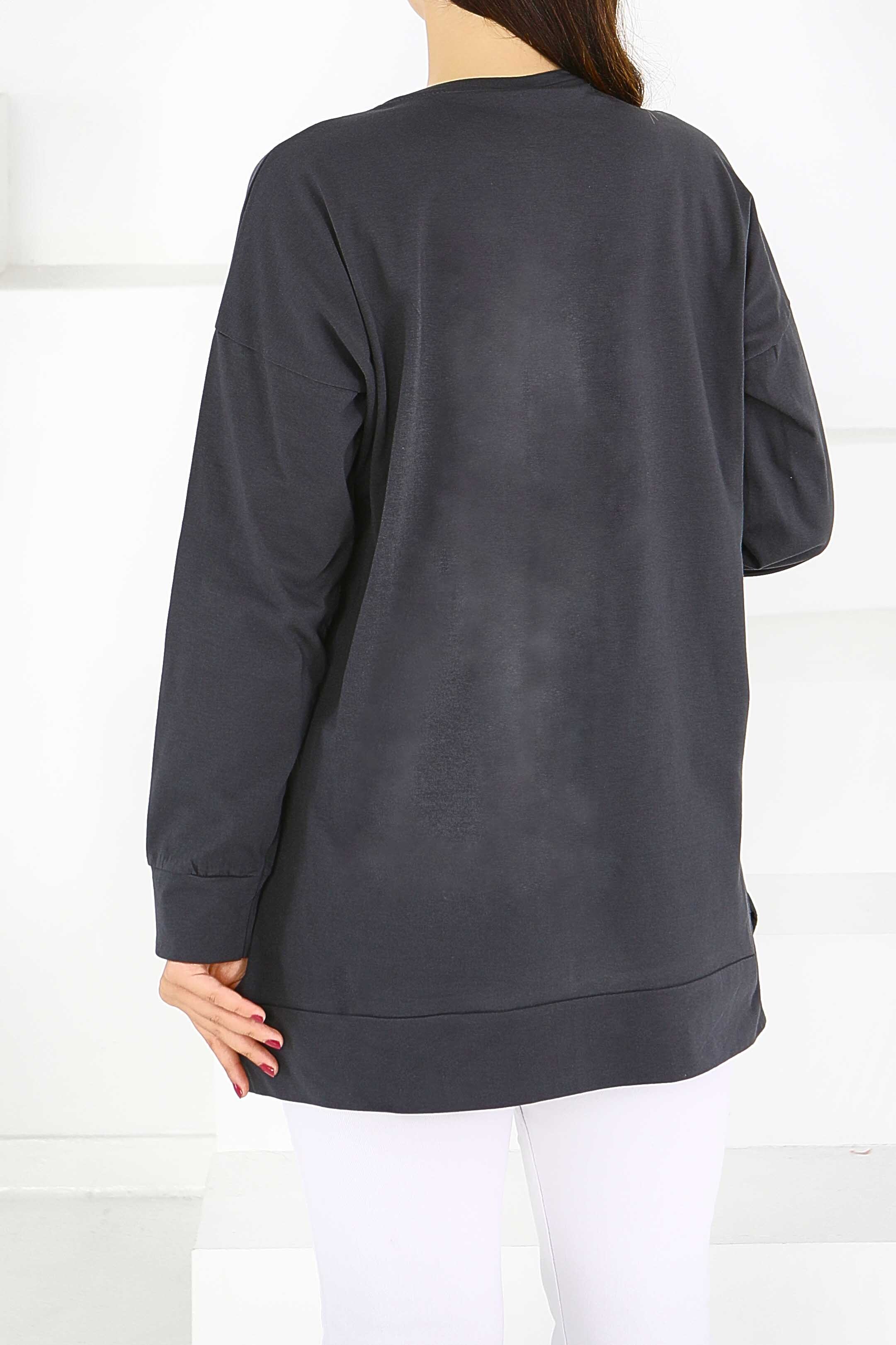 Uzun Kollu Baskılı Tunik - 27583 - 4