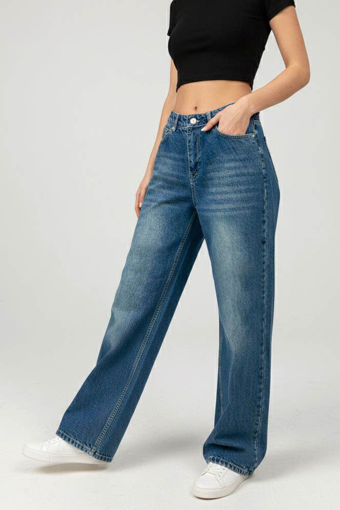 Wide Leg Palazzo Kot Pantolon - 28278-YESIL - 3