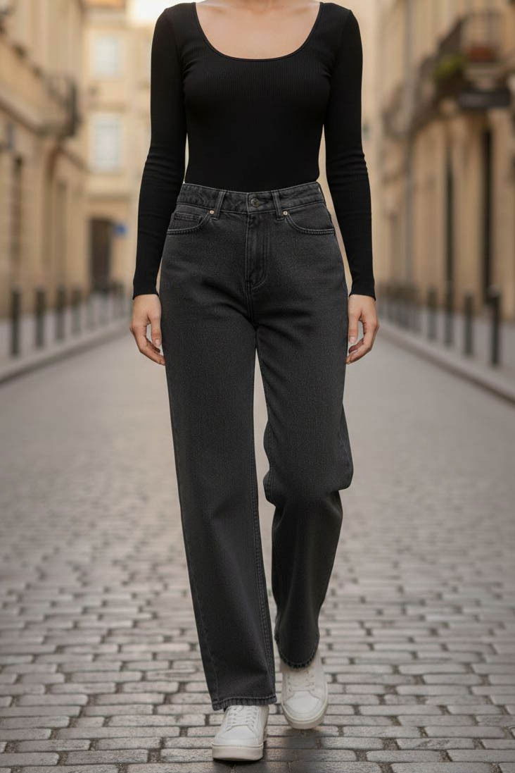 Wide Leg Palazzo Kot Pantolon - 28279-ANTRASIT - 3