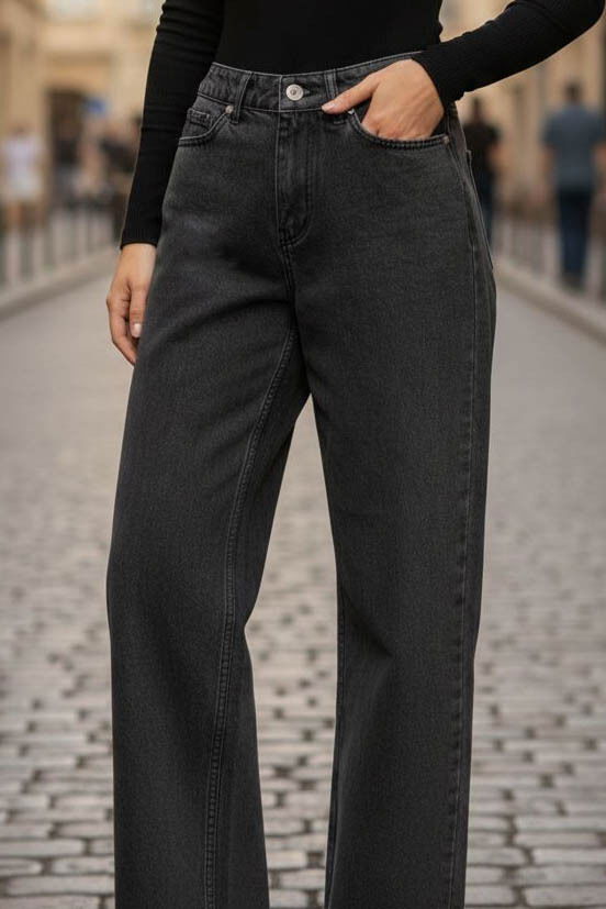 Wide Leg Palazzo Kot Pantolon - 28279-ANTRASIT - 4