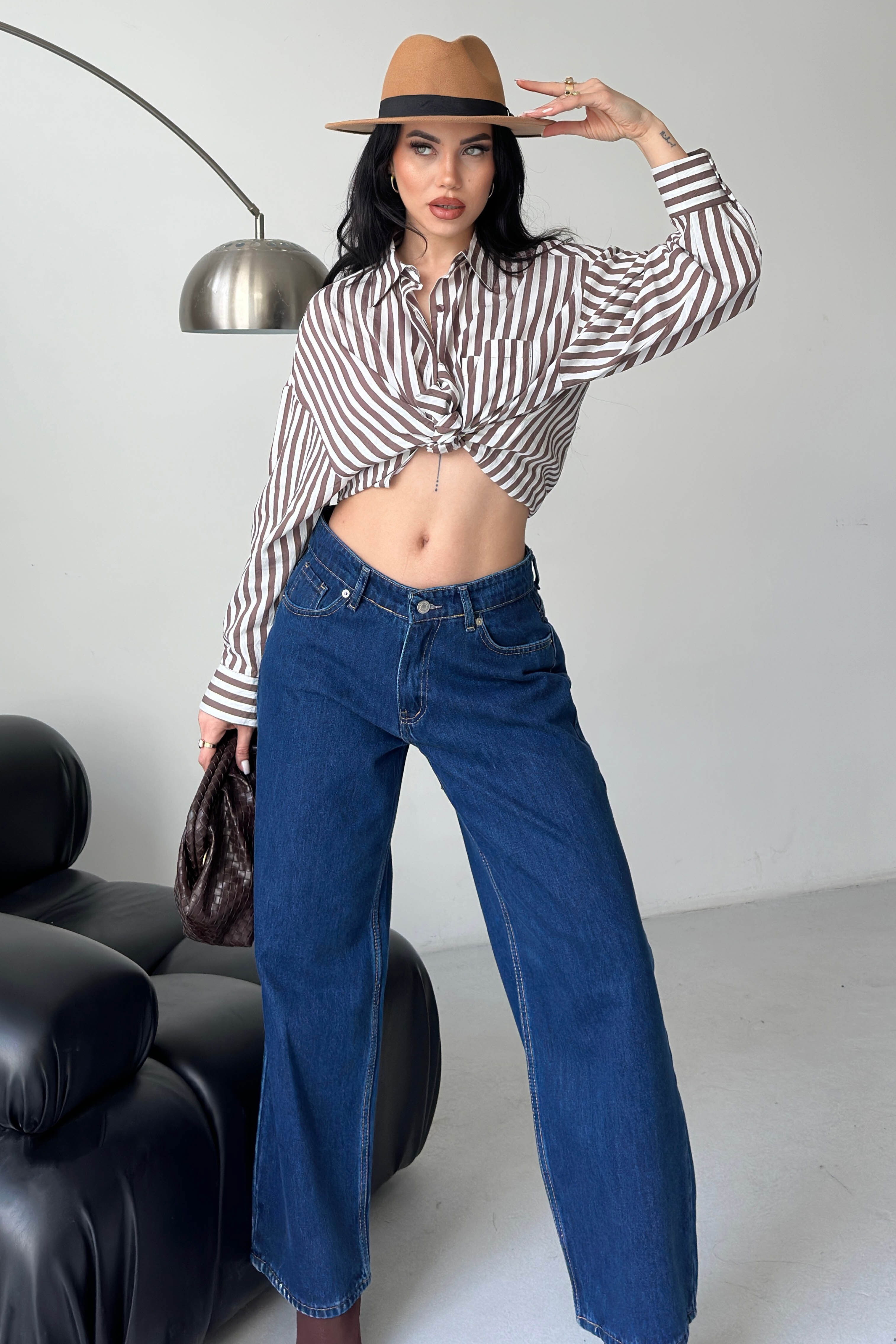 Wide Leg Palazzo Kot Pantolon - 28279-MAVI - 2