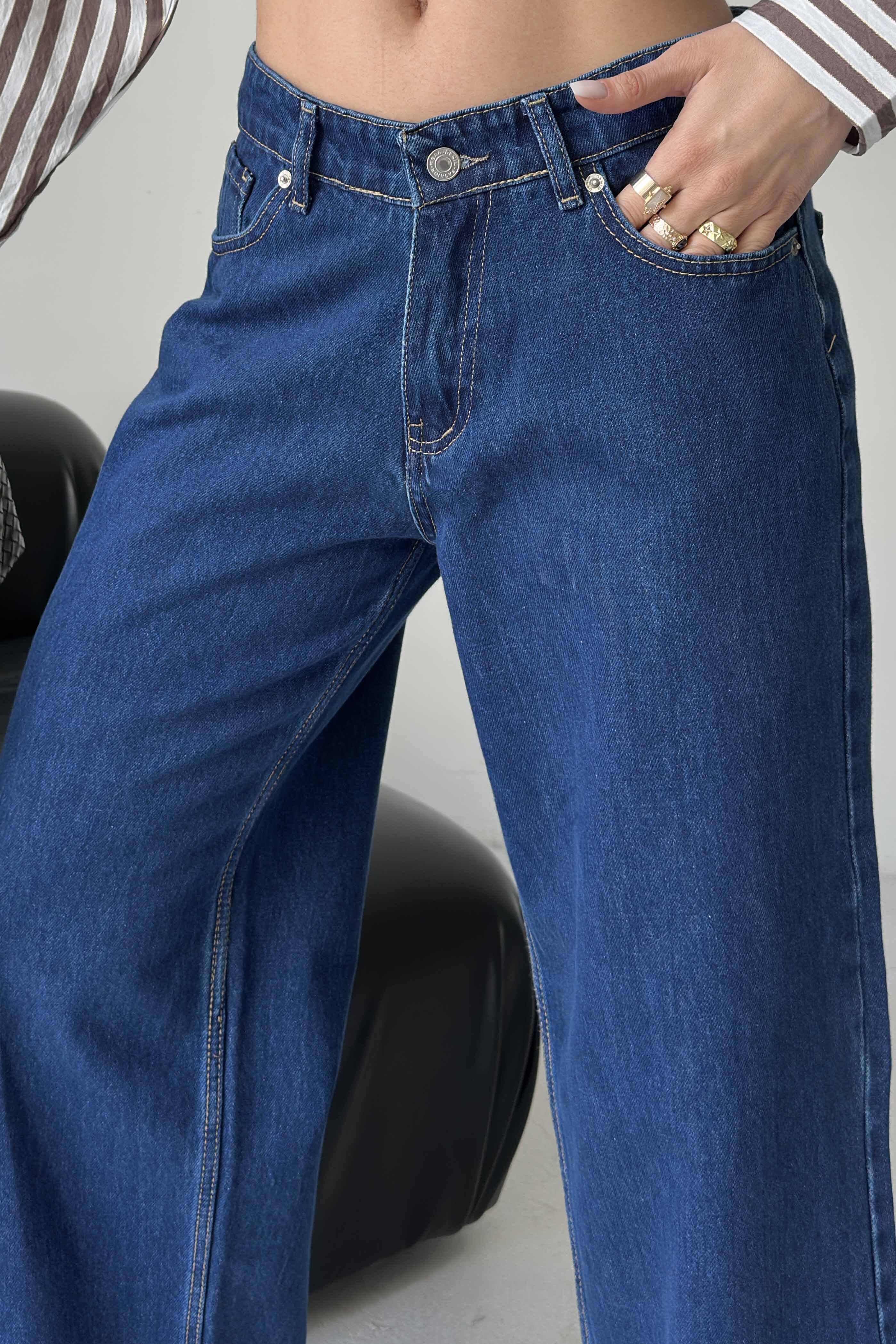 Wide Leg Palazzo Kot Pantolon - 28279-MAVI - 3