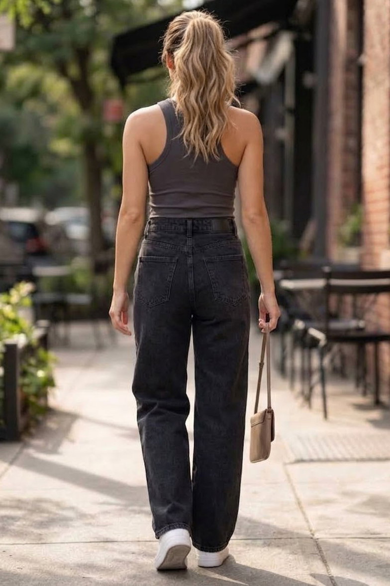 Wide Leg Palazzo Kot Pantolon Füme - 3003-FUME - 4