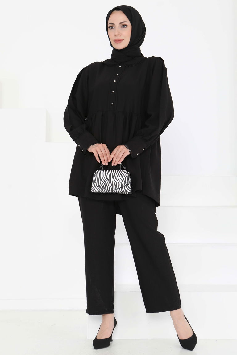 Yaka Detaylı İkili Takım - 27182 - TOFİSA