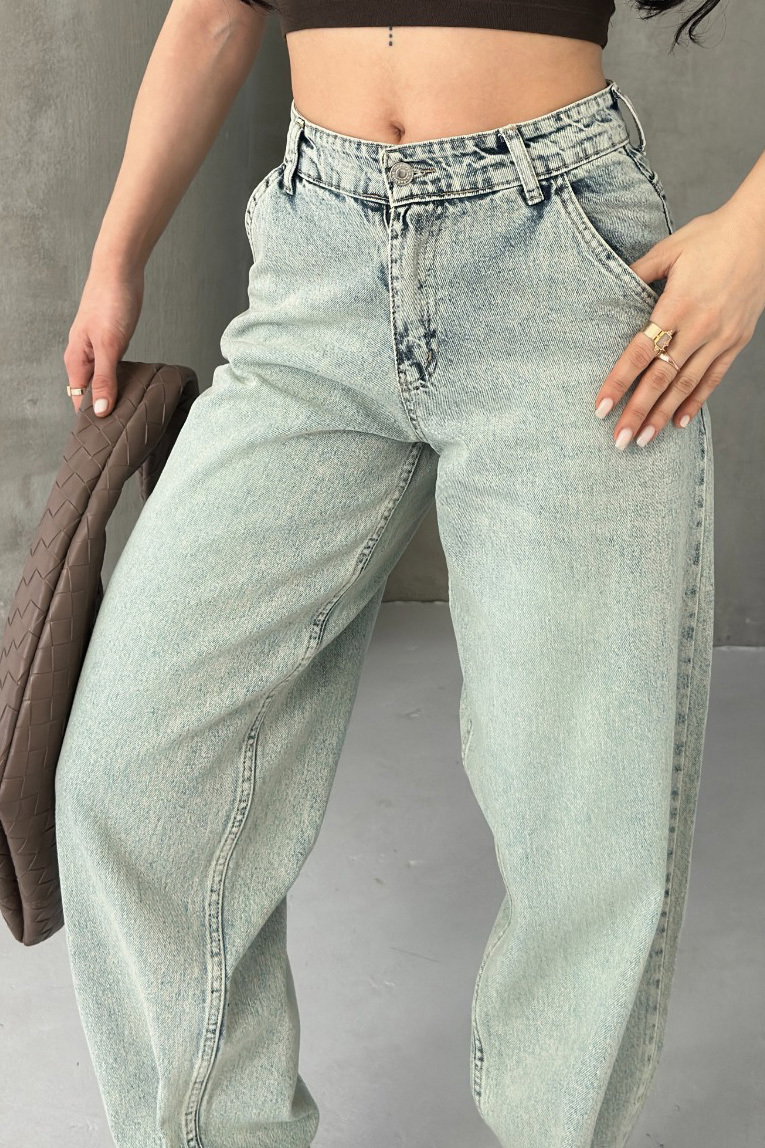 Yan Cep Detaylı Bagygy Pantolon - 28373-BUZ-MAVI - 4