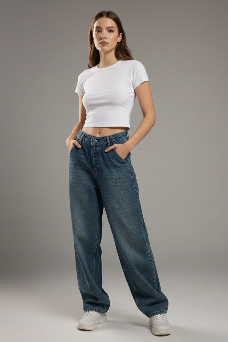 Yan Cepli Baggy Pantolon - 27359-YESIL-TINT-YIKAMA - 1