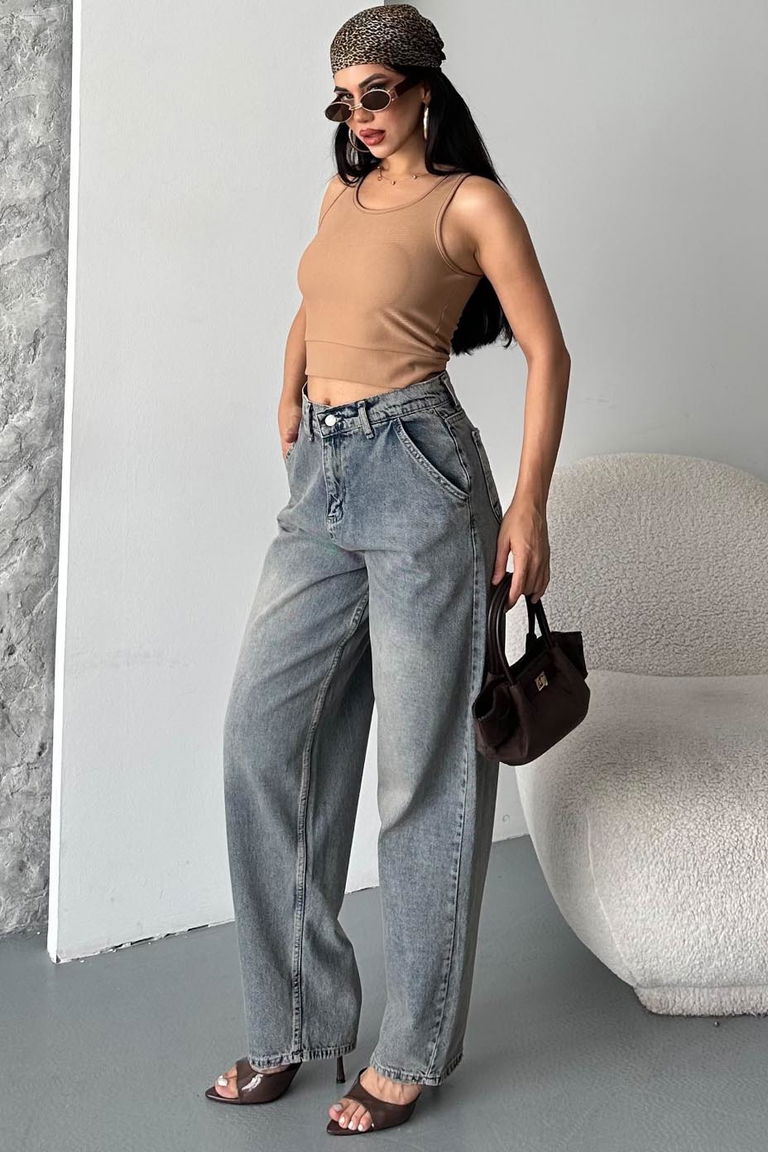 Yan Cepli Baggy Pantolon - 27359 - TOFİSA