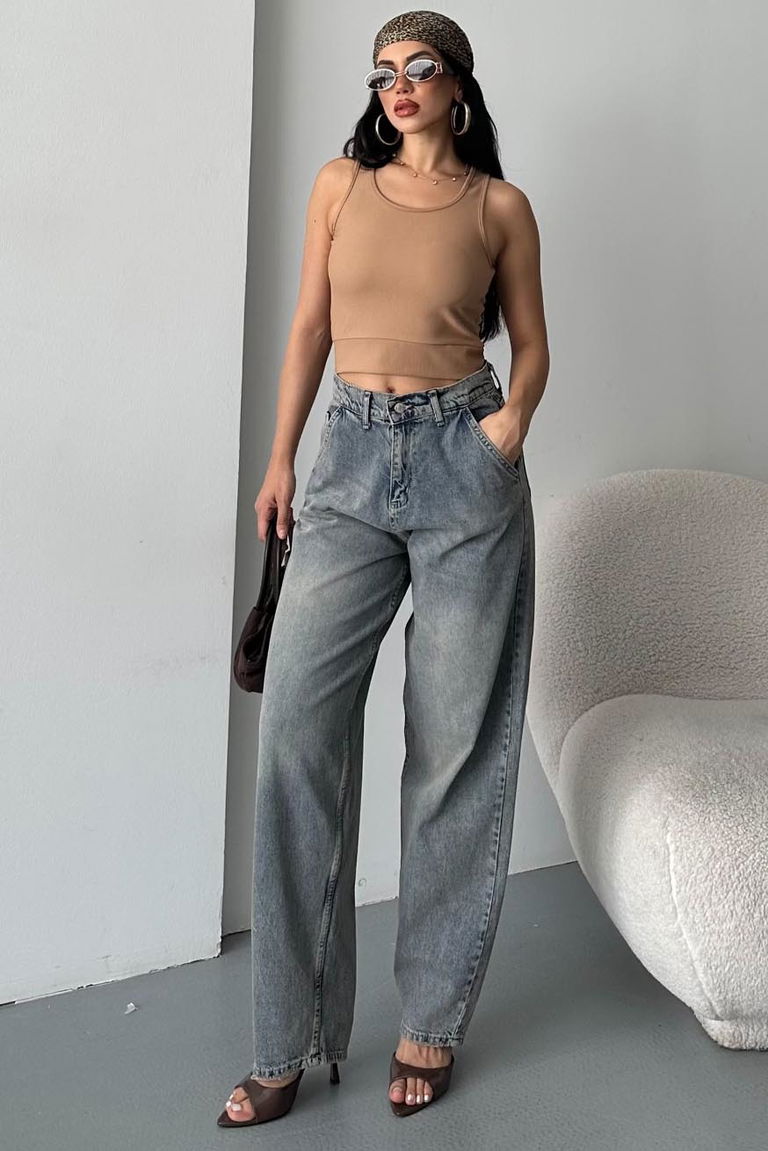 Yan Cepli Baggy Pantolon - 27359 - TOFİSA