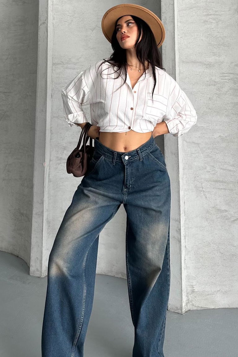 Yan Cepli Baggy Pantolon - 27359 - TOFİSA