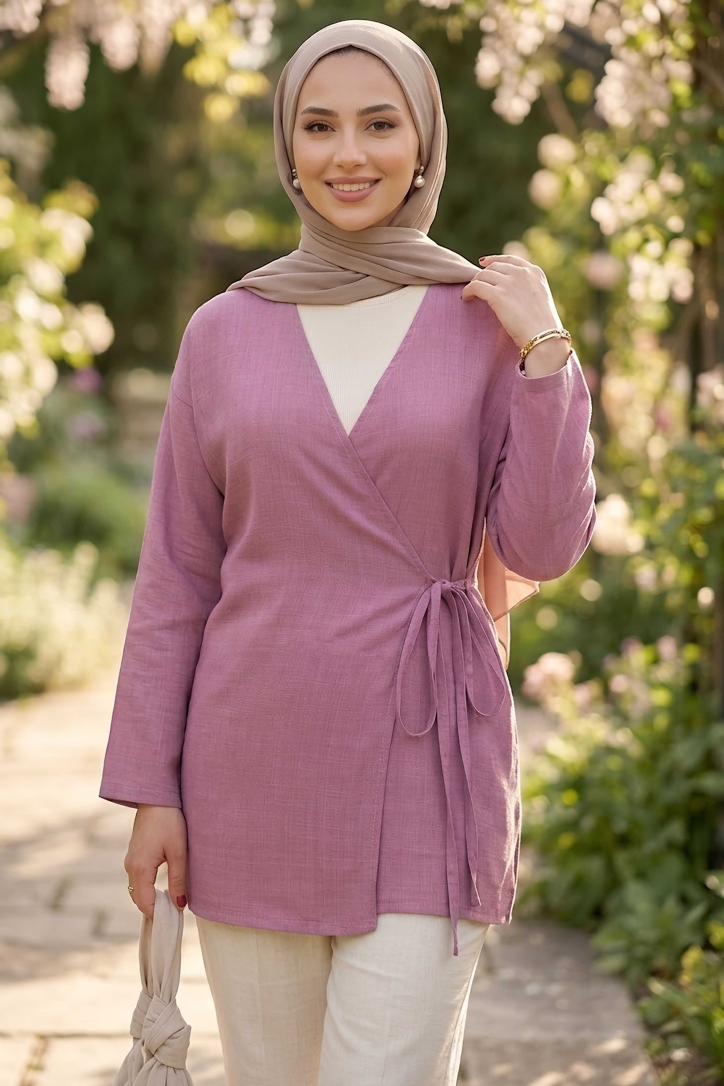 Yandan Bağcık Detaylı Ceket Gul Kurusu - 2149-GUL-KURUSU - 1