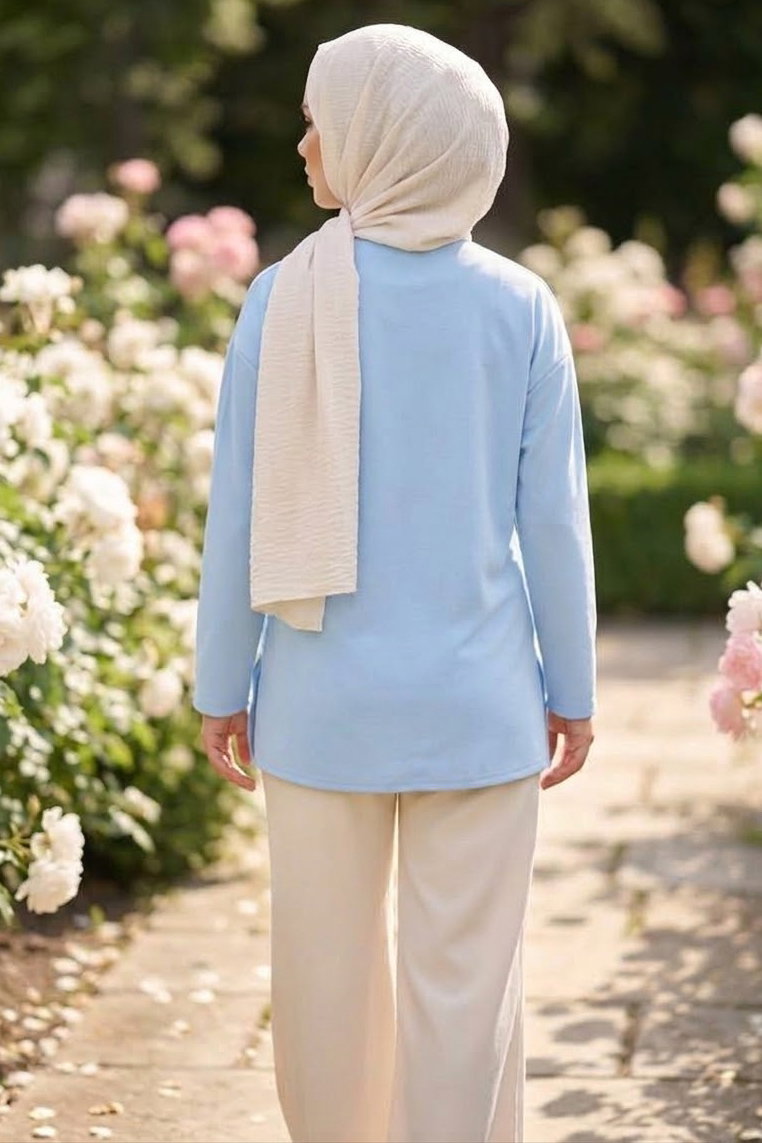 Yandan Bağlamalı Ceket Bebe Mavi - 28766-BEBE-MAVI - 3