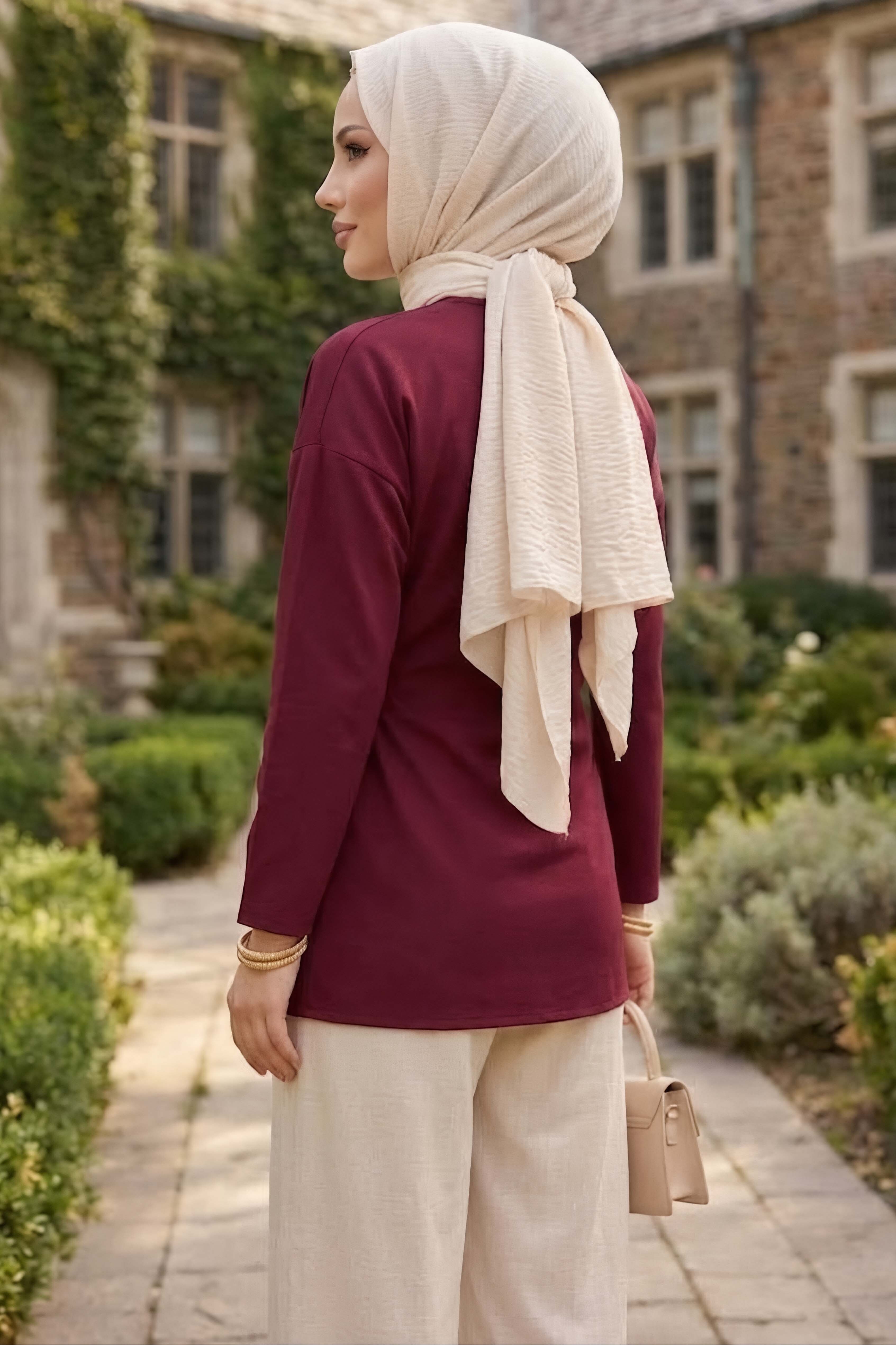 Yandan Bağlamalı Ceket Bordo - 28766-BORDO - 3