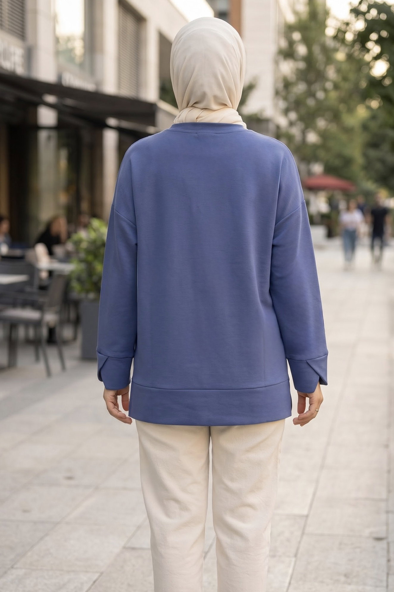 Yandan Ve Kol Yırtmaçl Tnik Indigo - 29328-INDIGO - 3