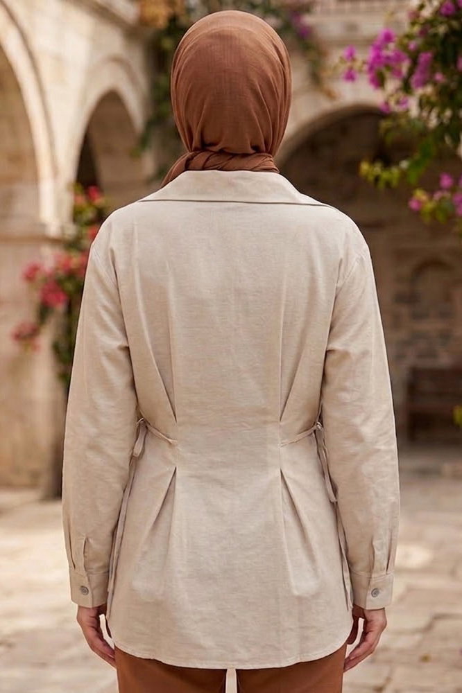 Yanlar Bağcık Detaylı Tunik Tas - 28725-TAS - 3
