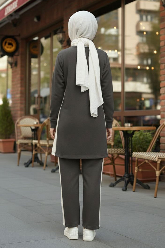 Yanları Şerit Detaylı İkili Takım - 2055-FUME - TOFİSA