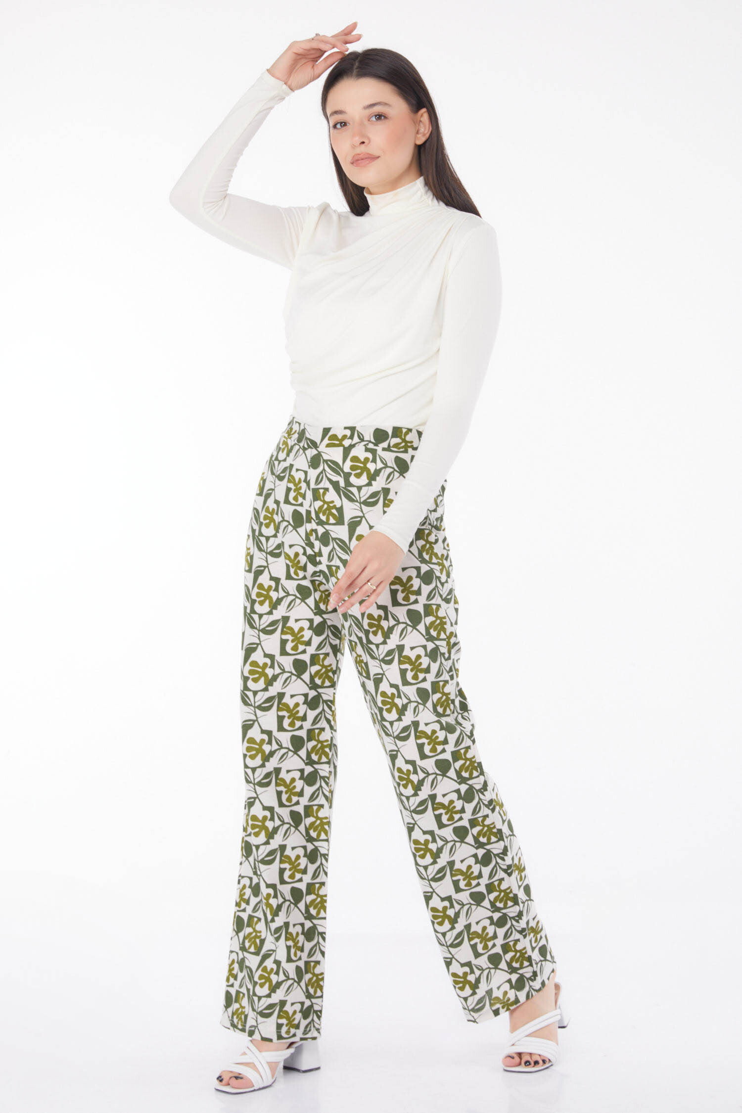 Yaprak Desen Pantolon - 13214-HAKI - 28
