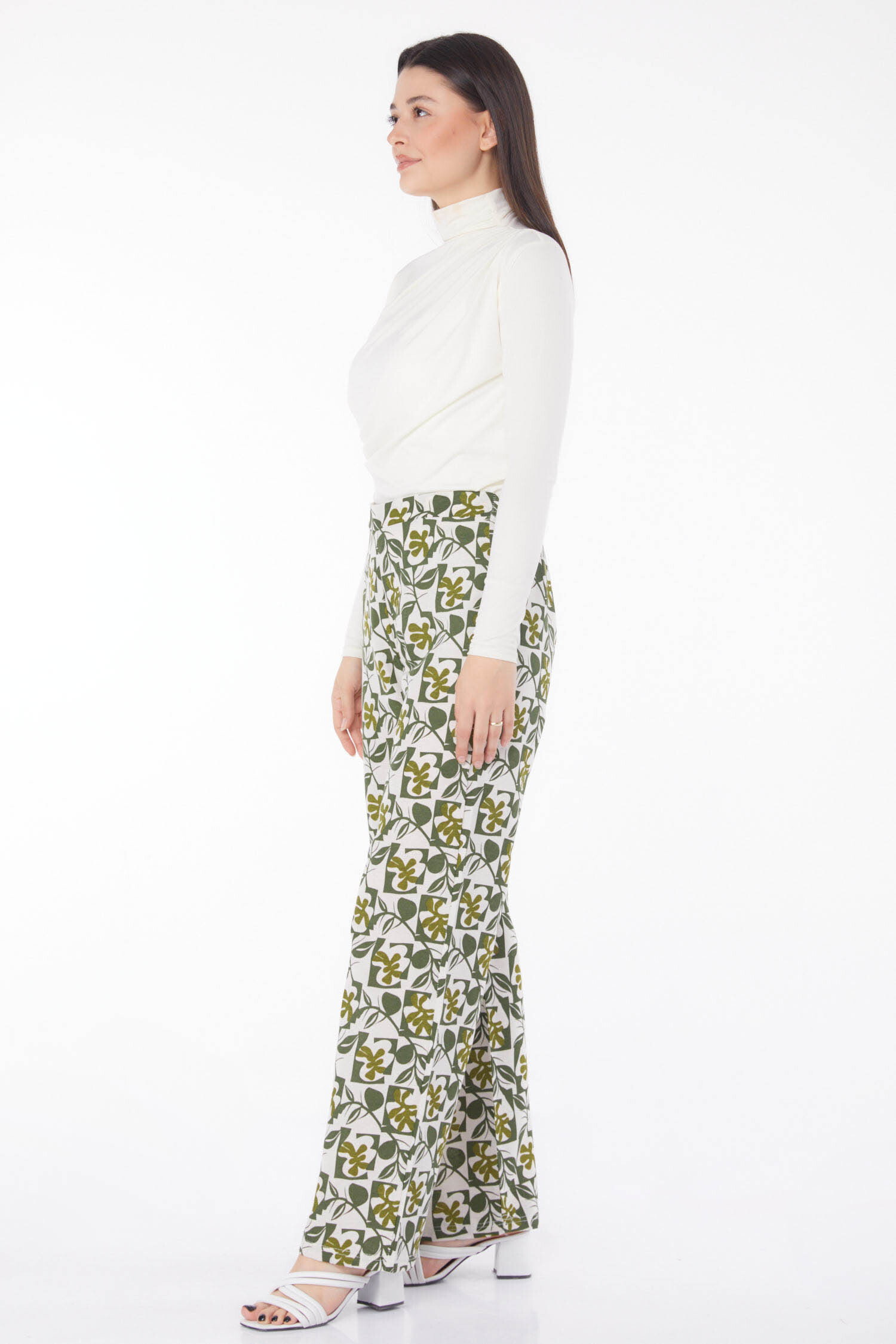 Yaprak Desen Pantolon - 13214-HAKI - 3