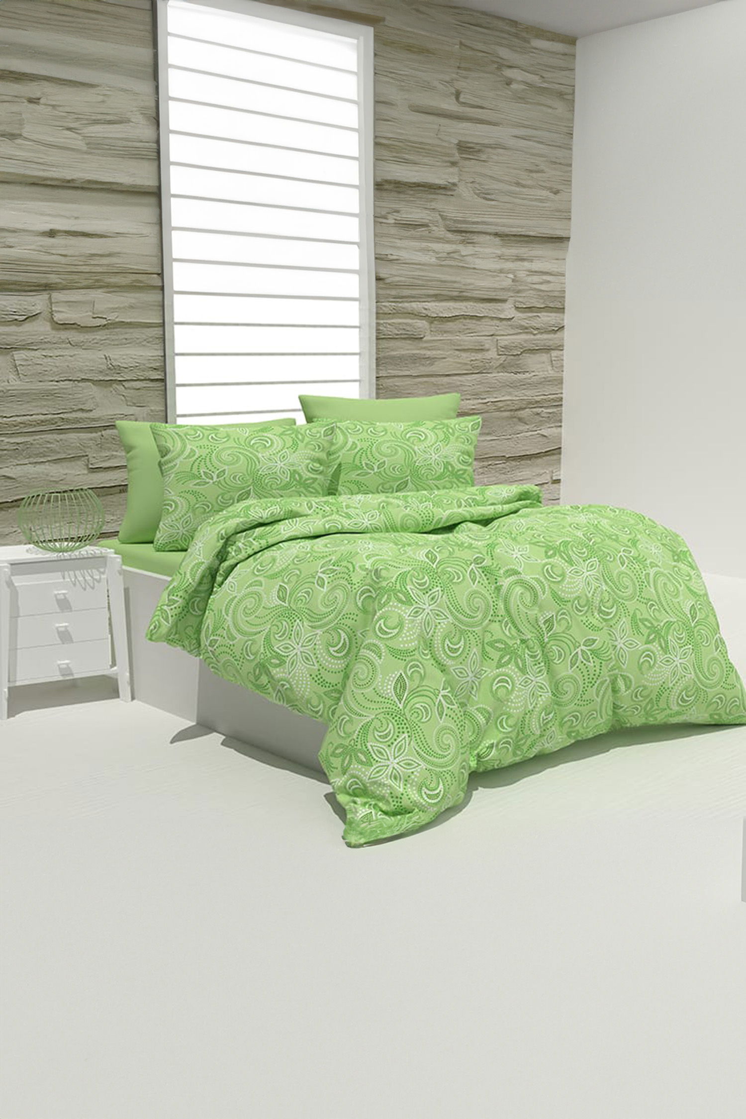 Yesil Çift Kişilik Nevresim Seti - 26513 - 1