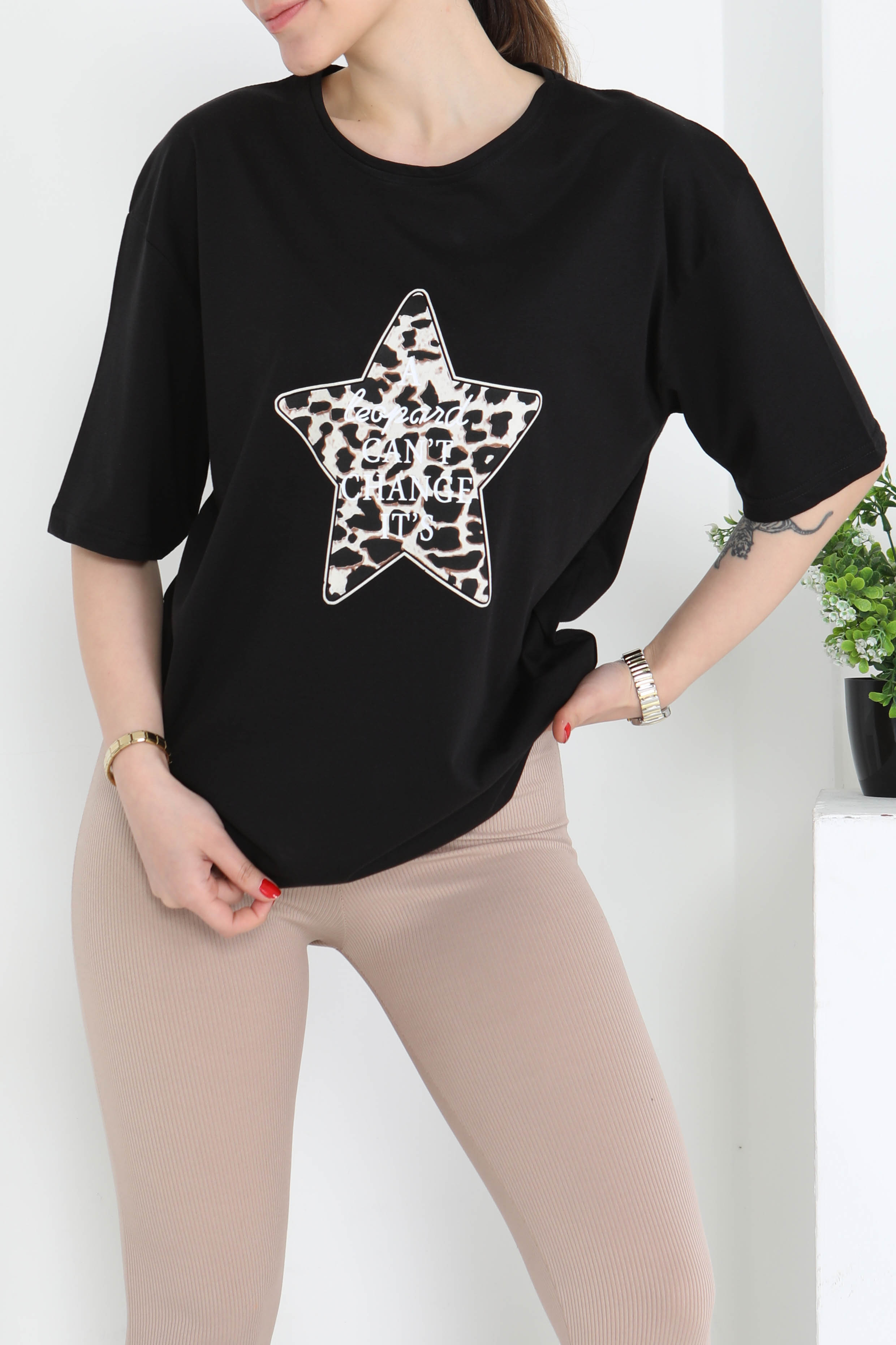 Yıldız Baskılı Kısa Kollu T-Şhirt - 27122 - 1