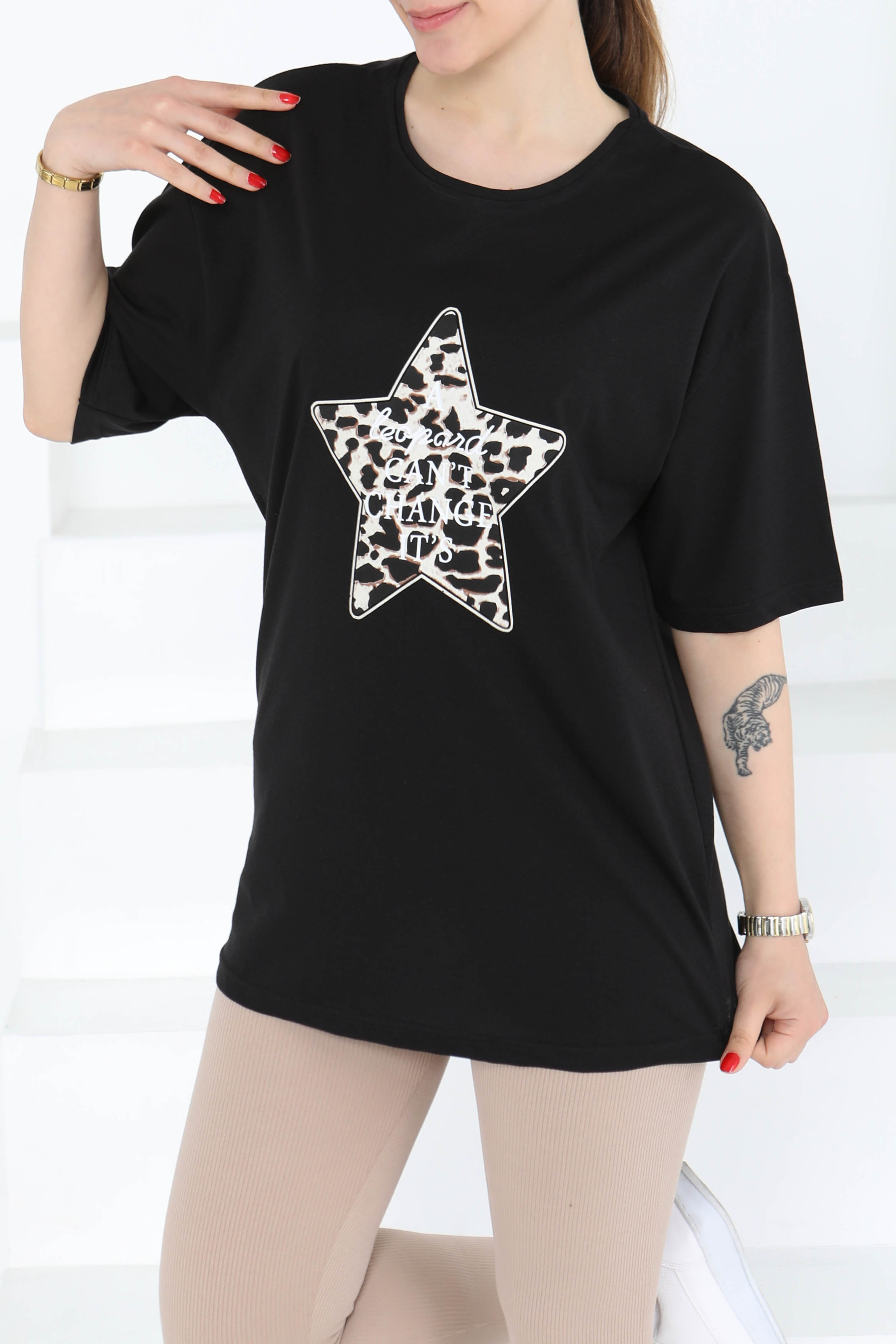 Yıldız Baskılı Kısa Kollu T-Şhirt - 27122 - 2