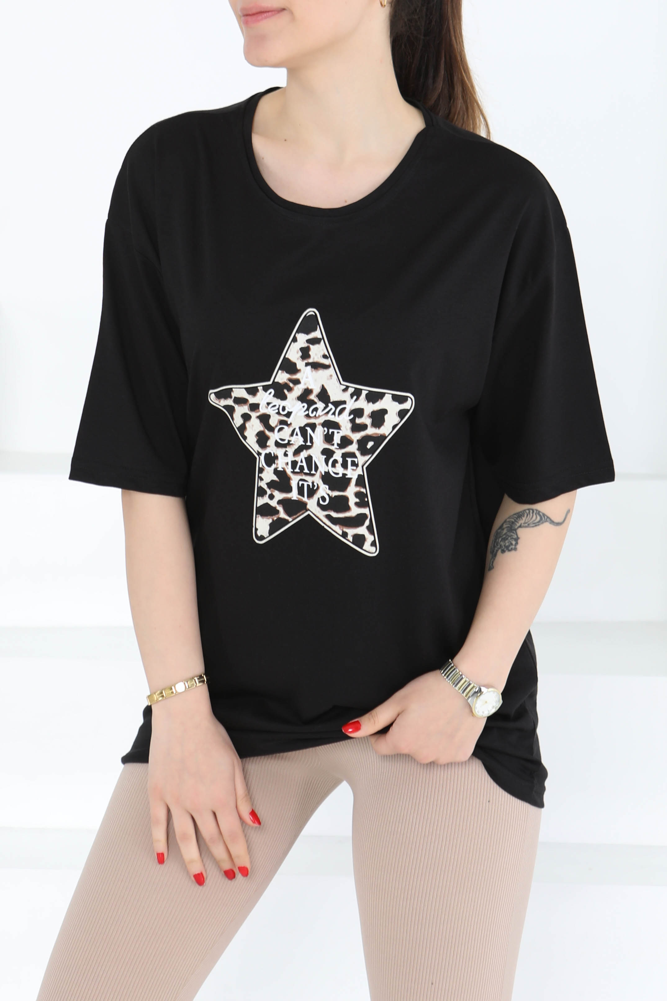 Yıldız Baskılı Kısa Kollu T-Şhirt - 27122 - 4