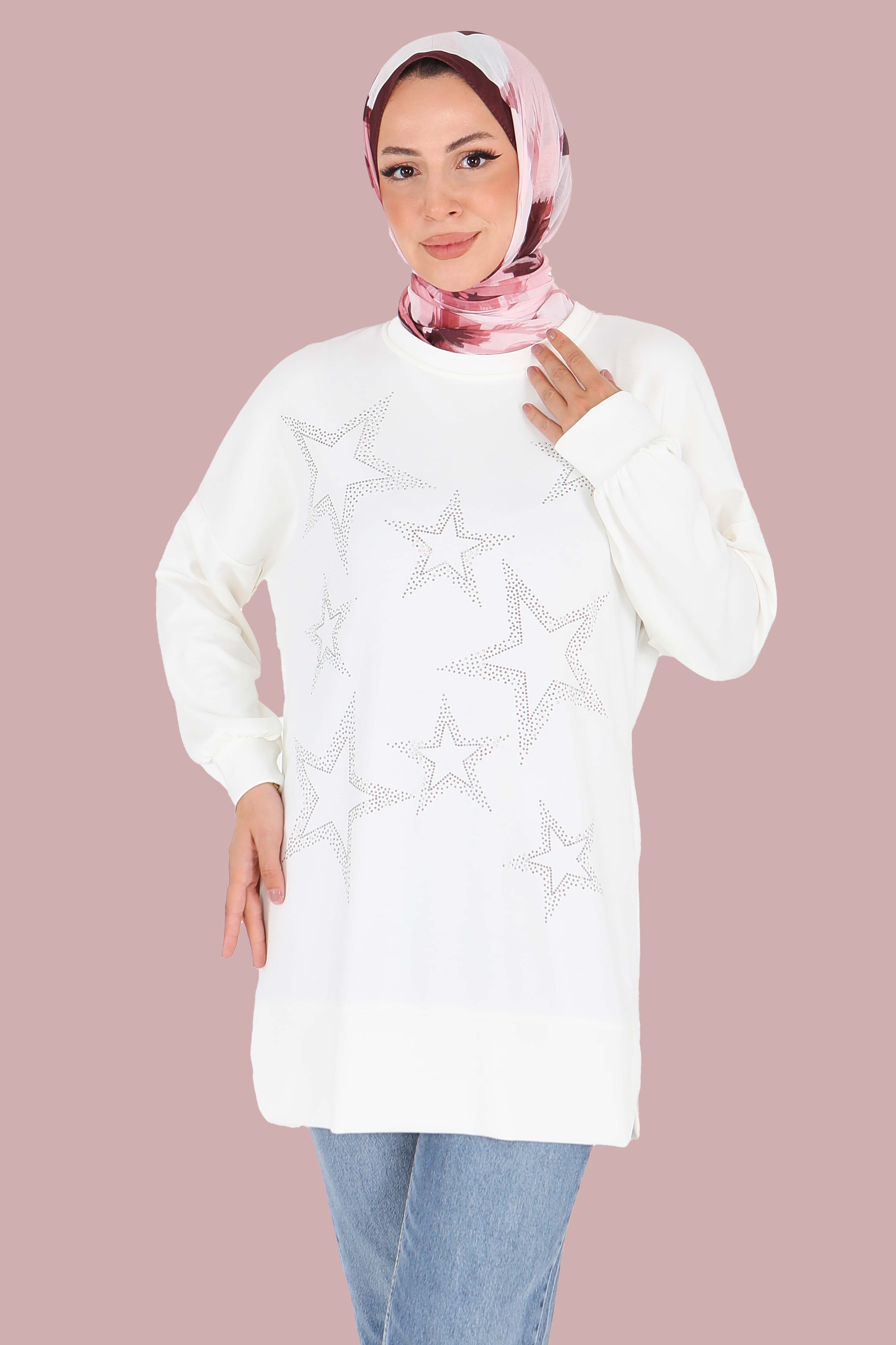 Yıldız Taş Detaylı Modal Tunik - 27673 - 1