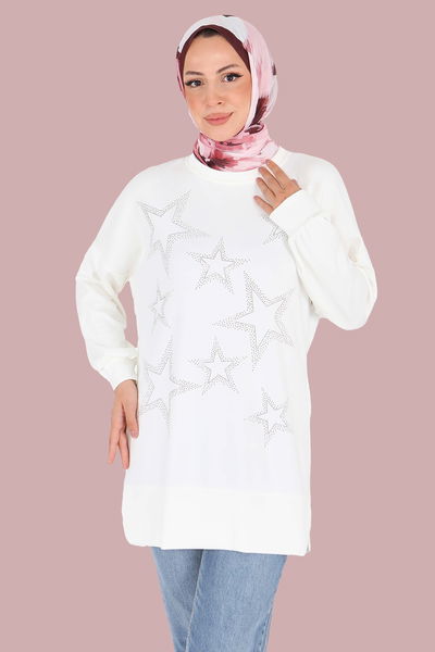Yıldız Taş Detaylı Modal Tunik - 27673 