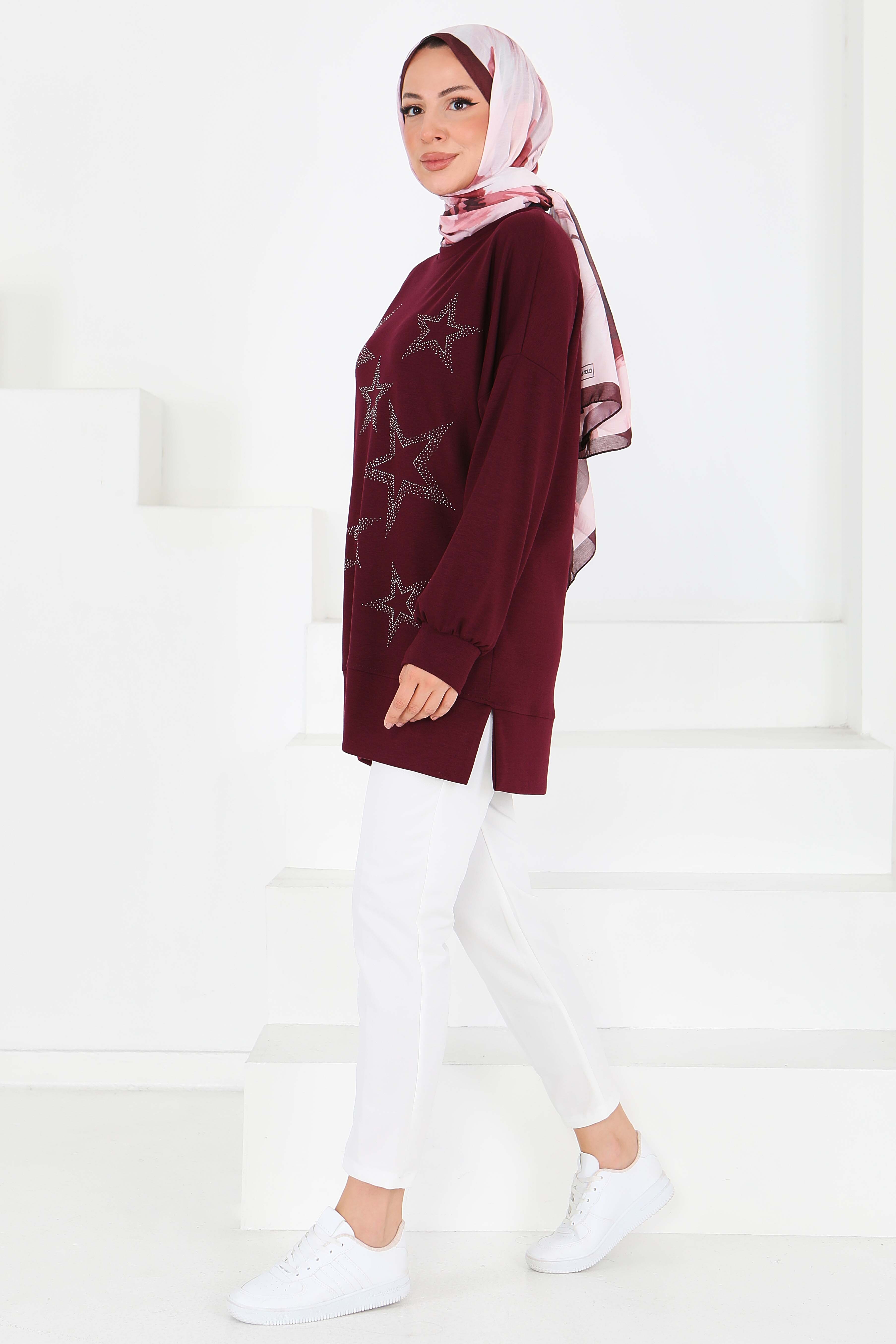 Yıldız Taş Detaylı Modal Tunik - 27673 - 2