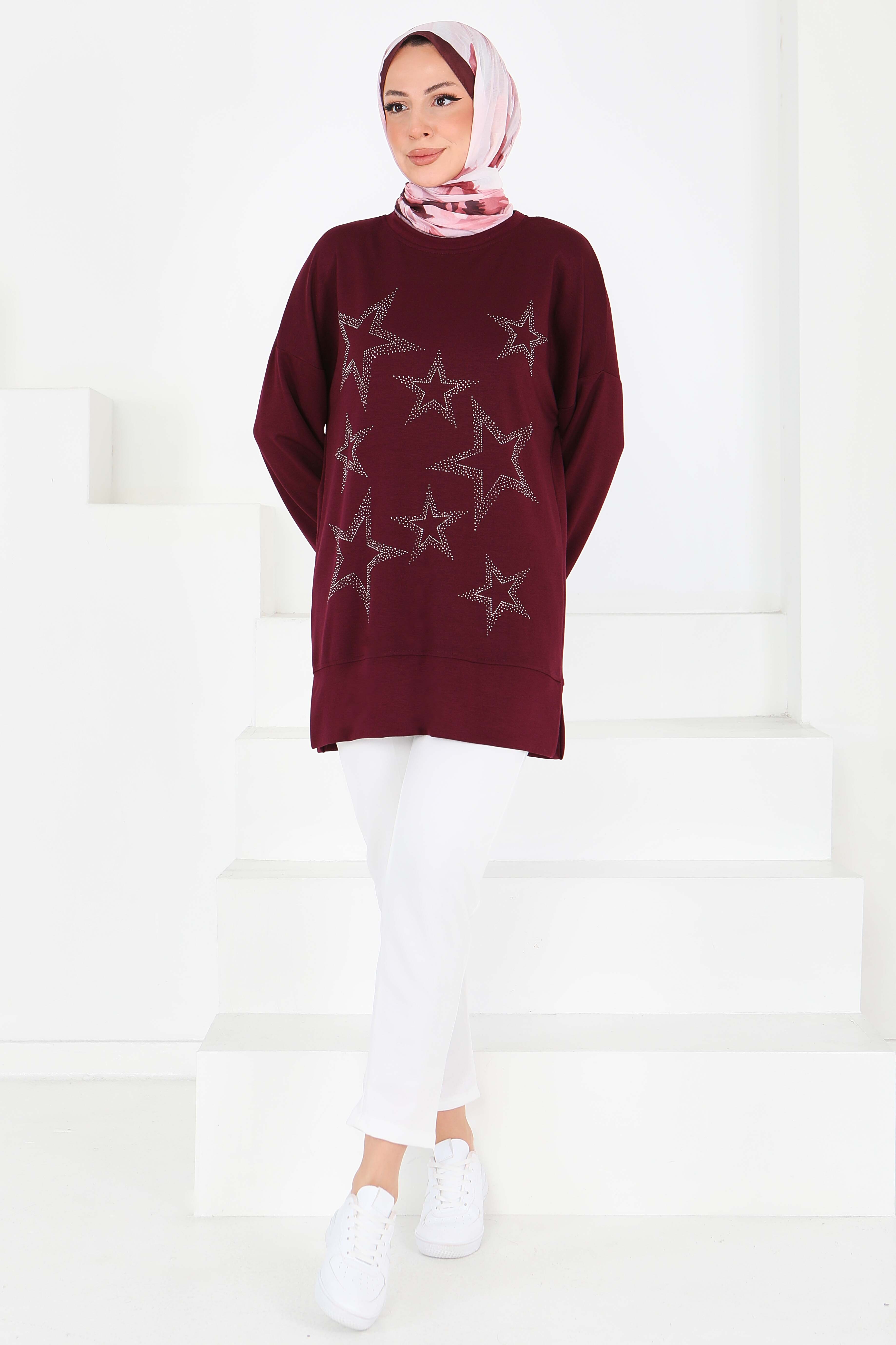 Yıldız Taş Detaylı Modal Tunik - 27673 - 3