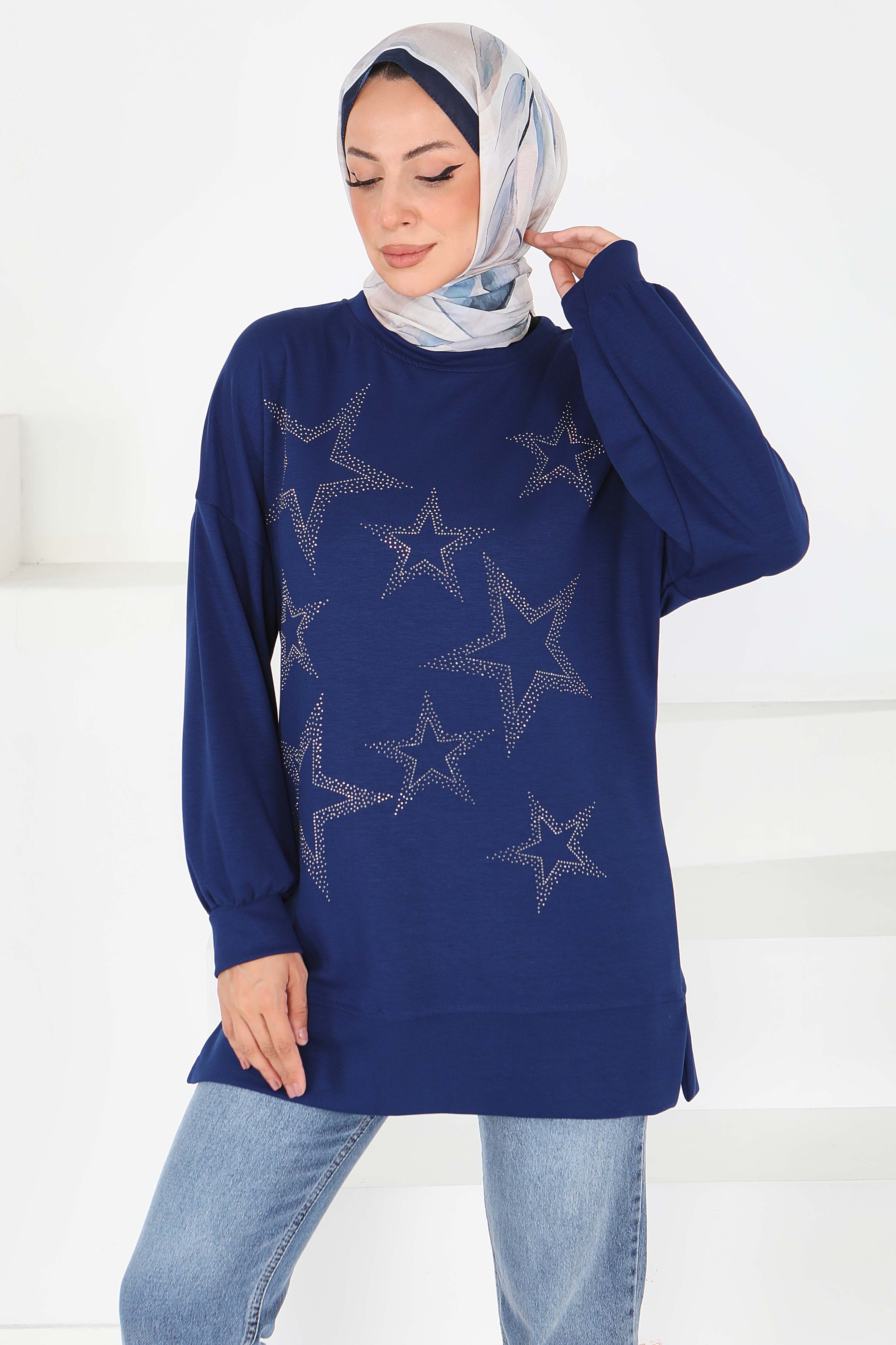 Yıldız Taş Detaylı Modal Tunik - 27673 - 1