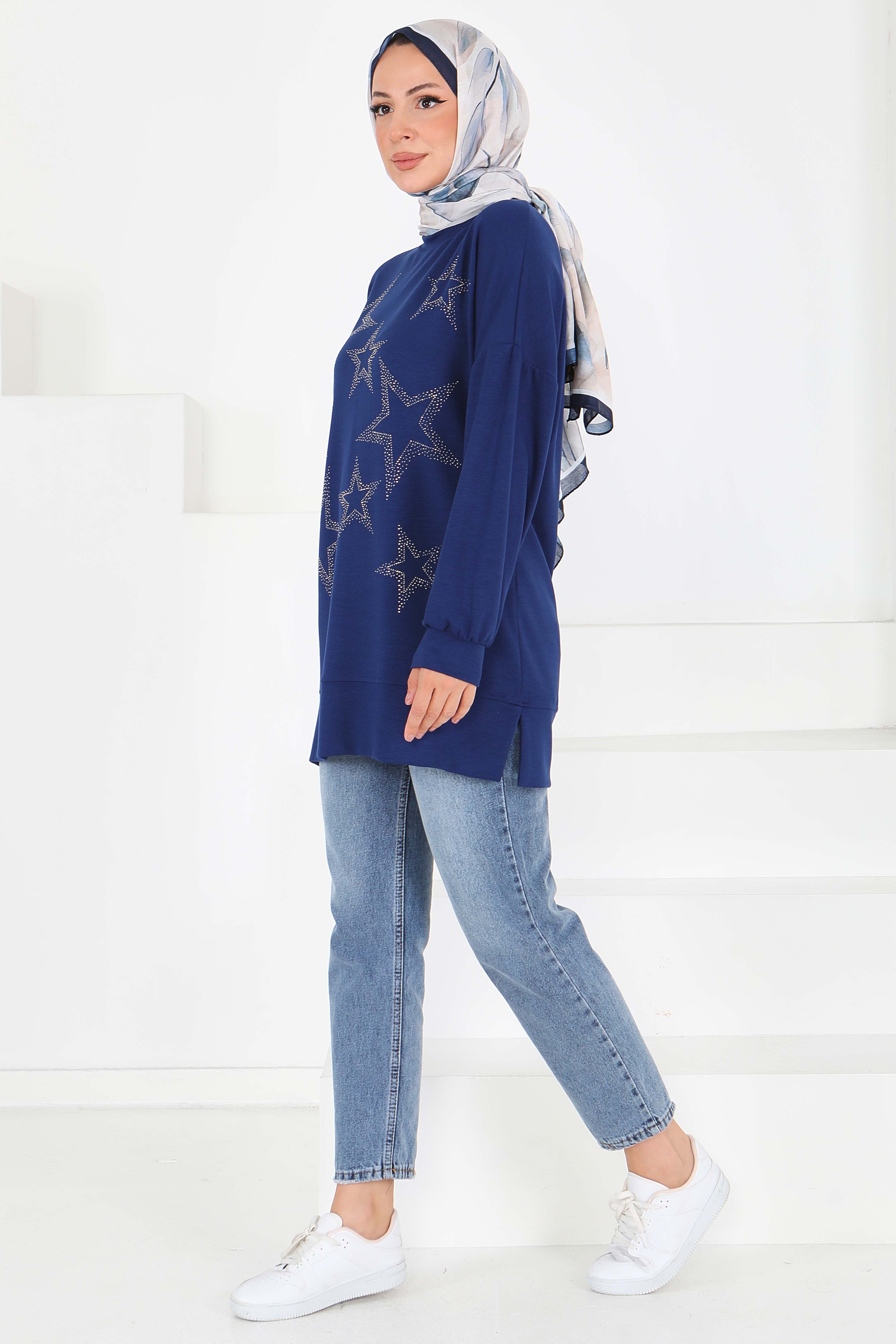 Yıldız Taş Detaylı Modal Tunik - 27673 - 2